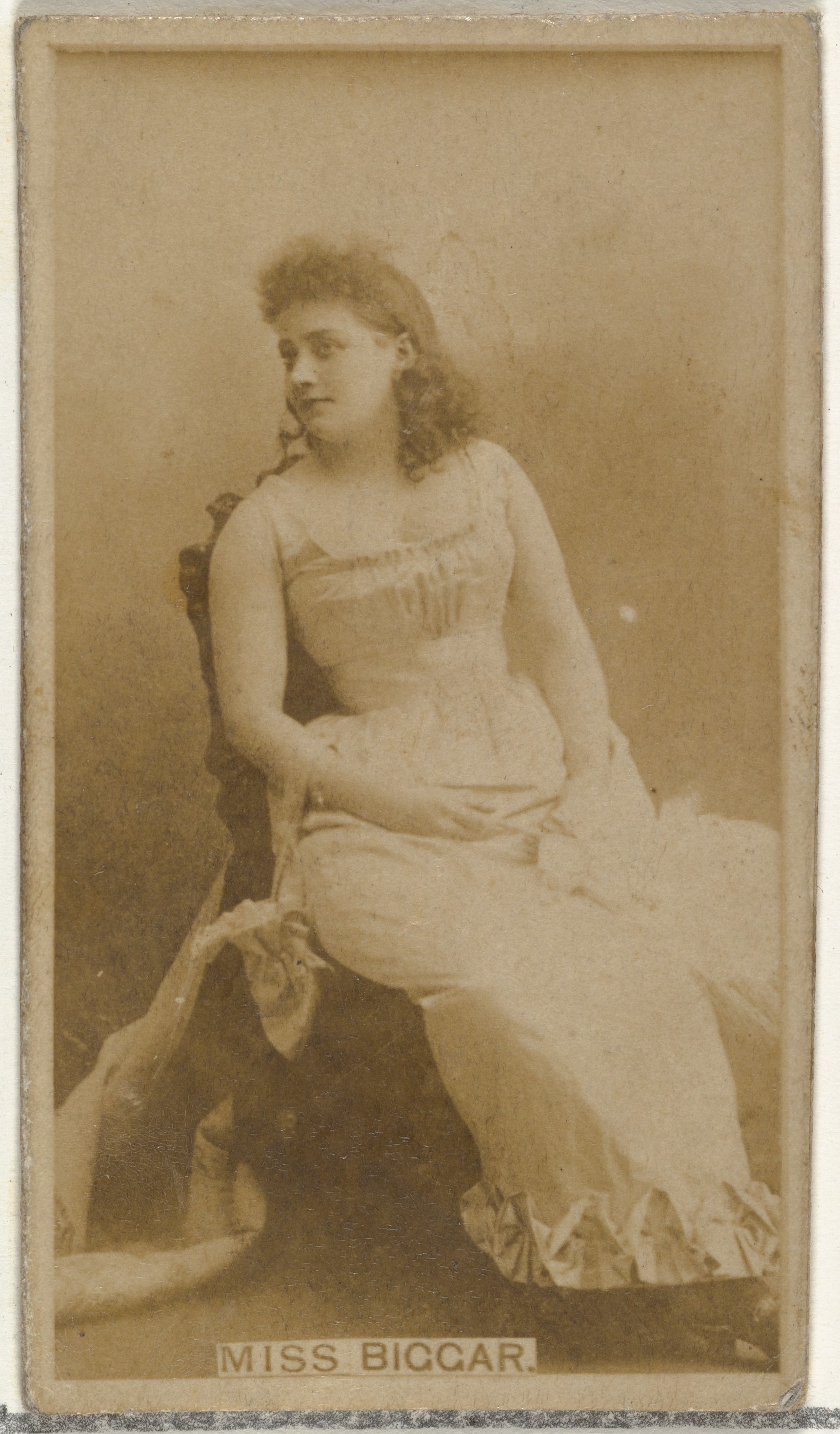 W. Duke, Sons & Co., Miss Biggar, from the Actors and Actresses series (N145-8) issued by Duke Sons & Co. to promote Duke Cigarettes