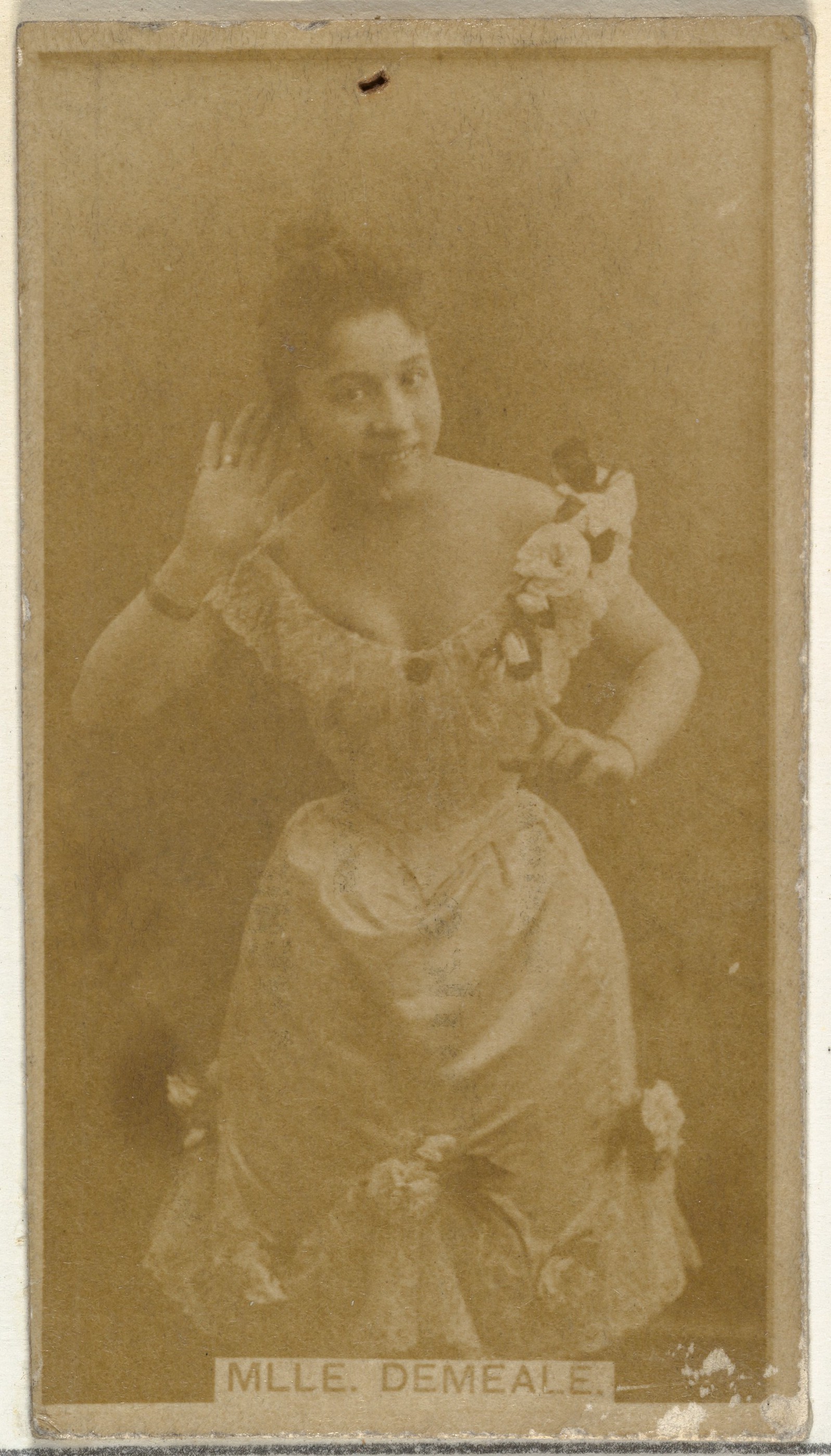 W. Duke, Sons & Co., Mlle. Demeale, from the Actors and Actresses series (N145-8) issued by Duke Sons & Co. to promote Duke Cigarettes