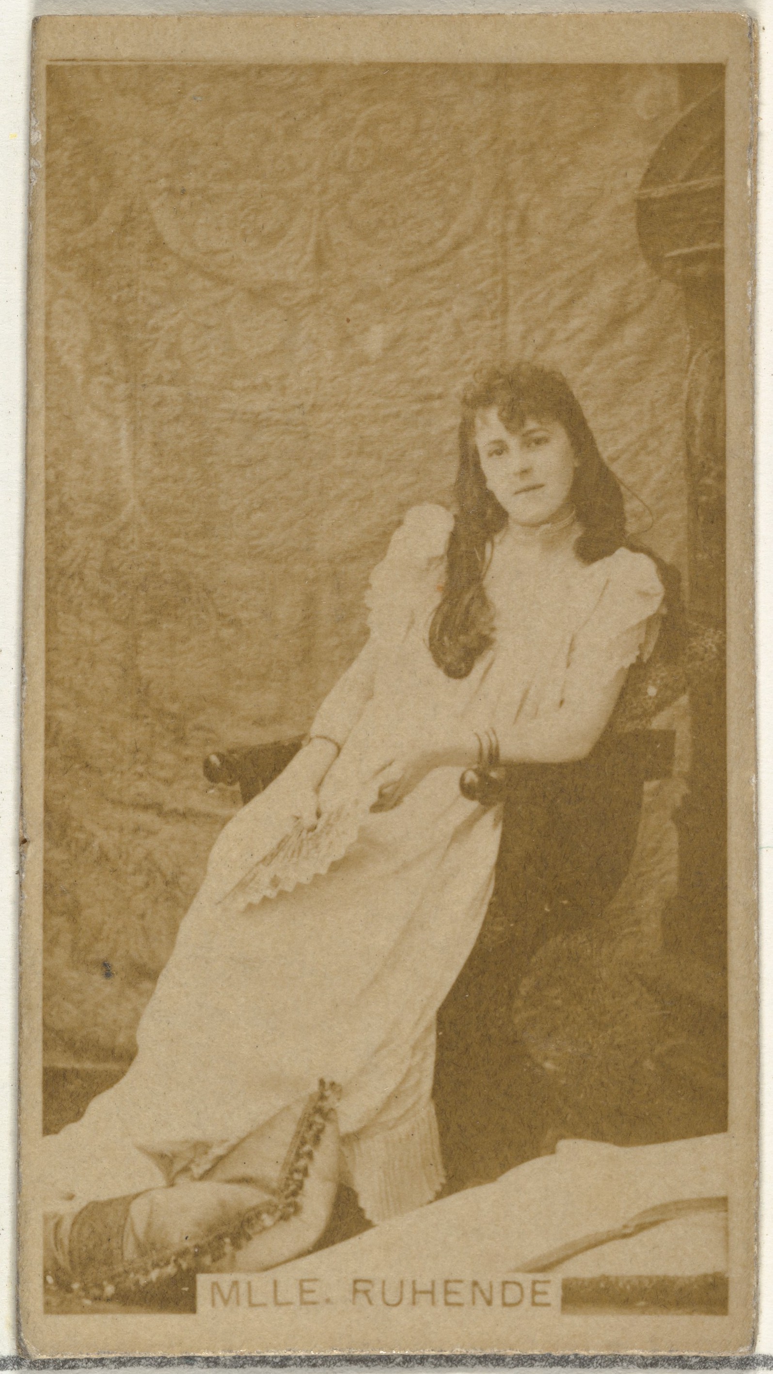 W. Duke, Sons & Co., Mlle. Ruhende, from the Actors and Actresses series (N145-8) issued by Duke Sons & Co. to promote Duke Cigarettes