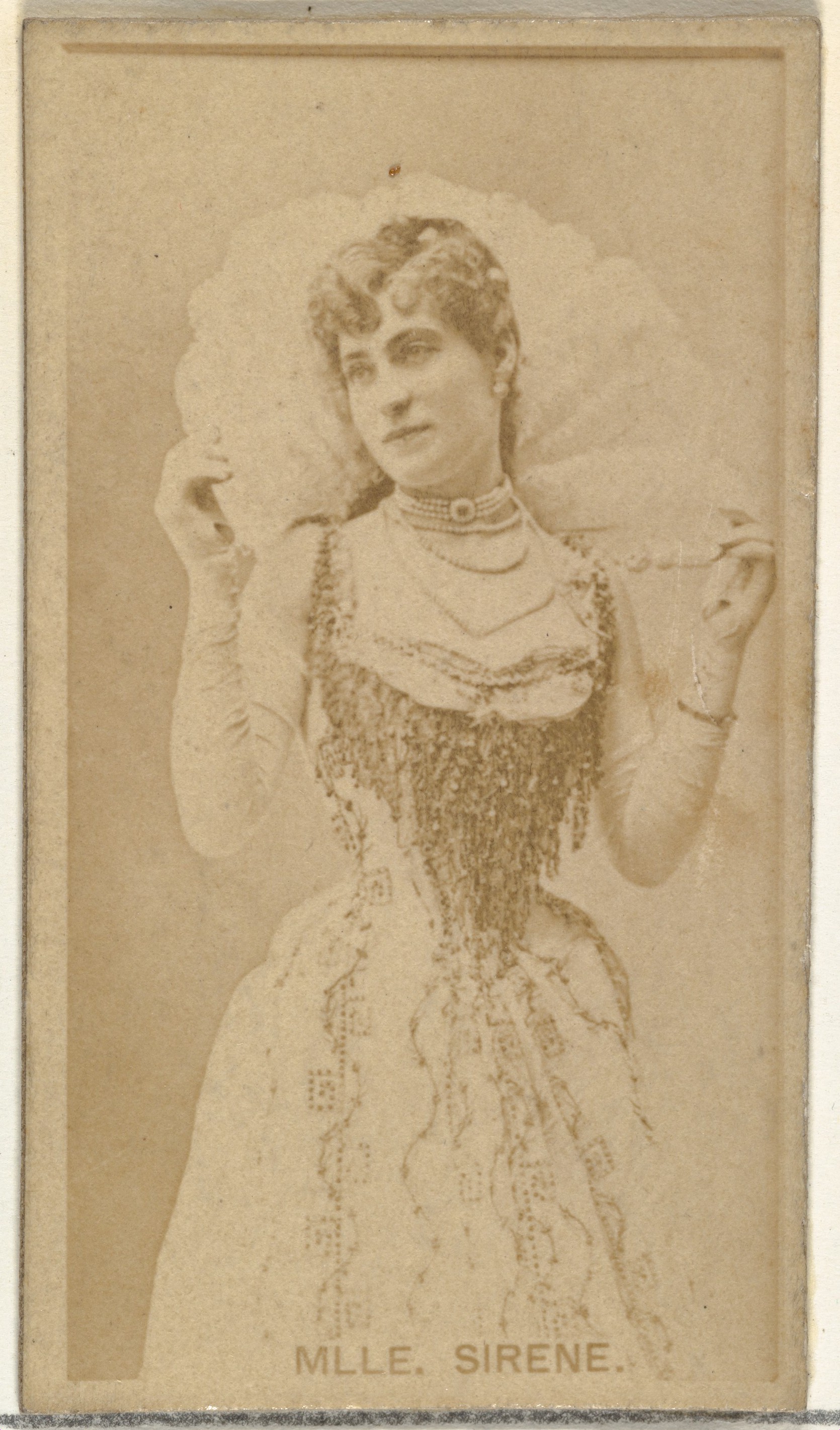 W. Duke, Sons & Co., Mlle. Sirene, from the Actors and Actresses series (N145-8) issued by Duke Sons & Co. to promote Duke Cigarettes