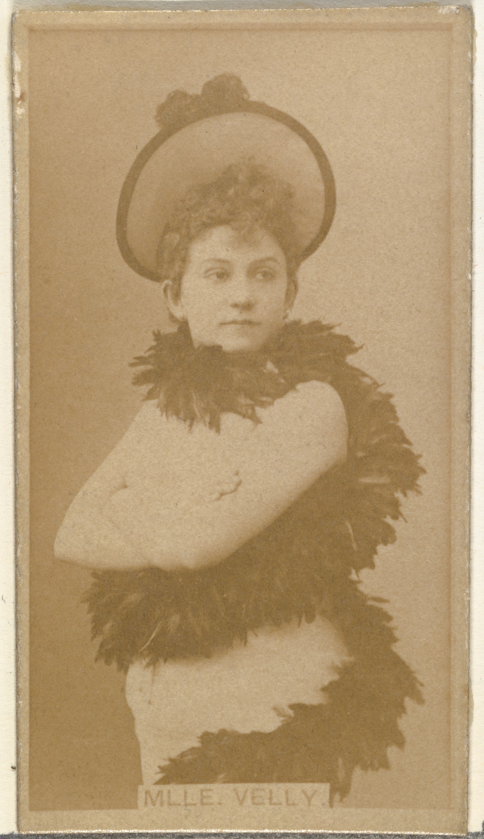 W. Duke, Sons & Co., Mlle. Velly, from the Actors and Actresses series (N145-8) issued by Duke Sons & Co. to promote Duke Cigarettes