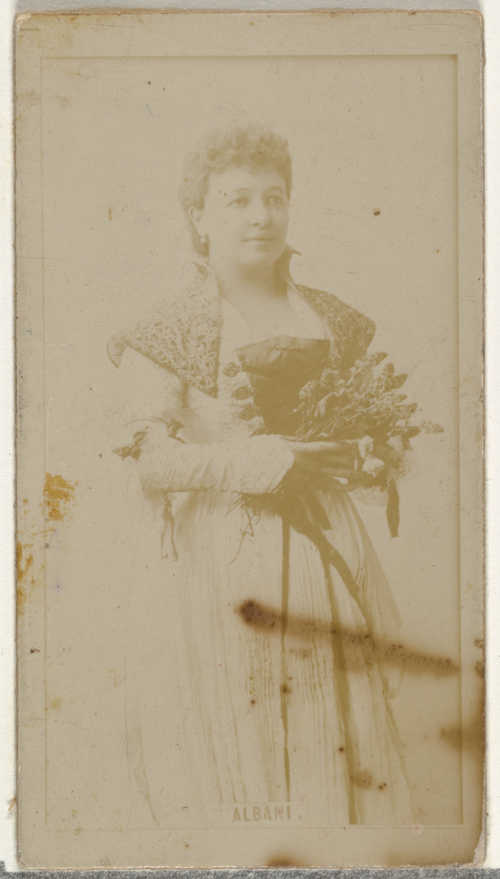W. Duke, Sons & Co., Miss Albani, from the Actors and Actresses series (N145-8) issued by Duke Sons & Co. to promote Duke Cigarettes
