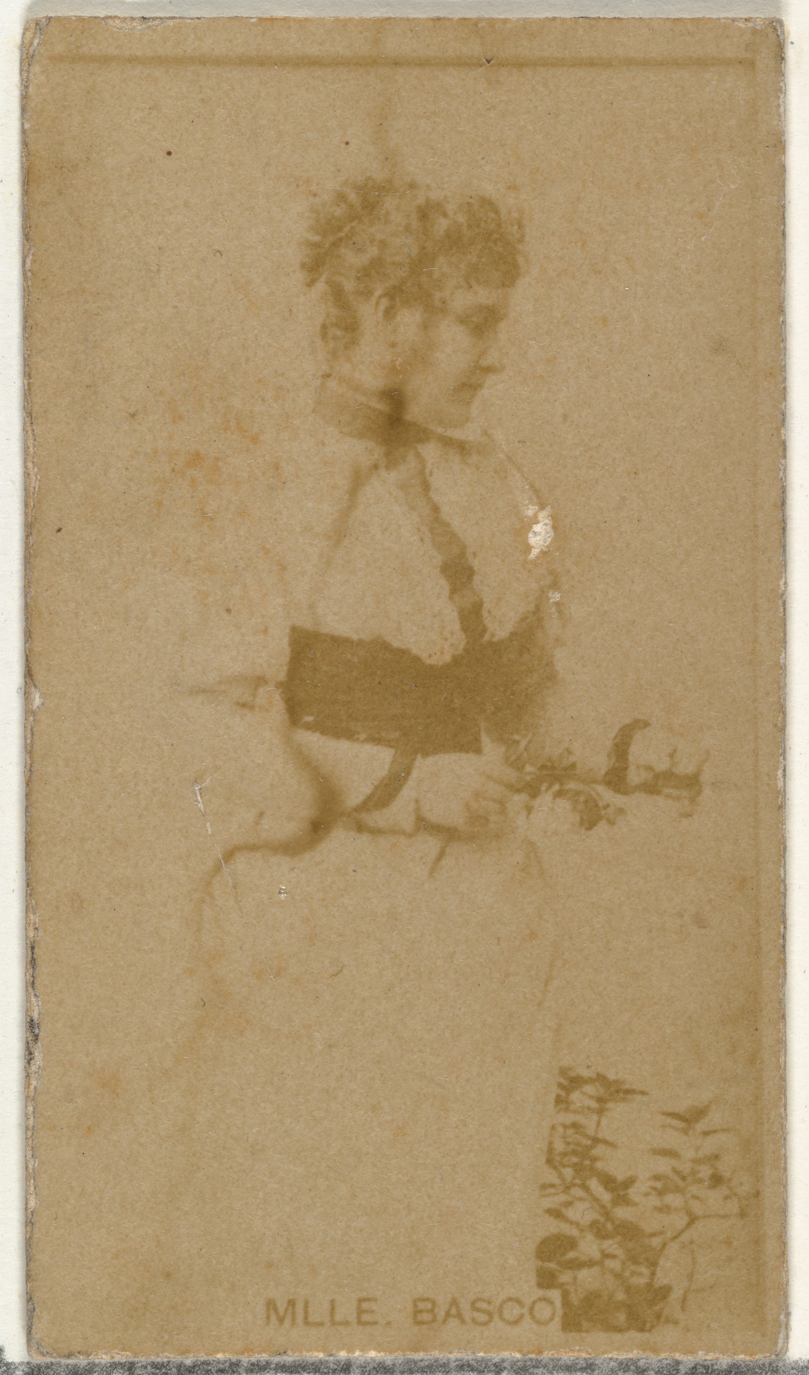 W. Duke, Sons & Co., Mlle. Basco, from the Actors and Actresses series (N145-8) issued by Duke Sons & Co. to promote Duke Cigarettes