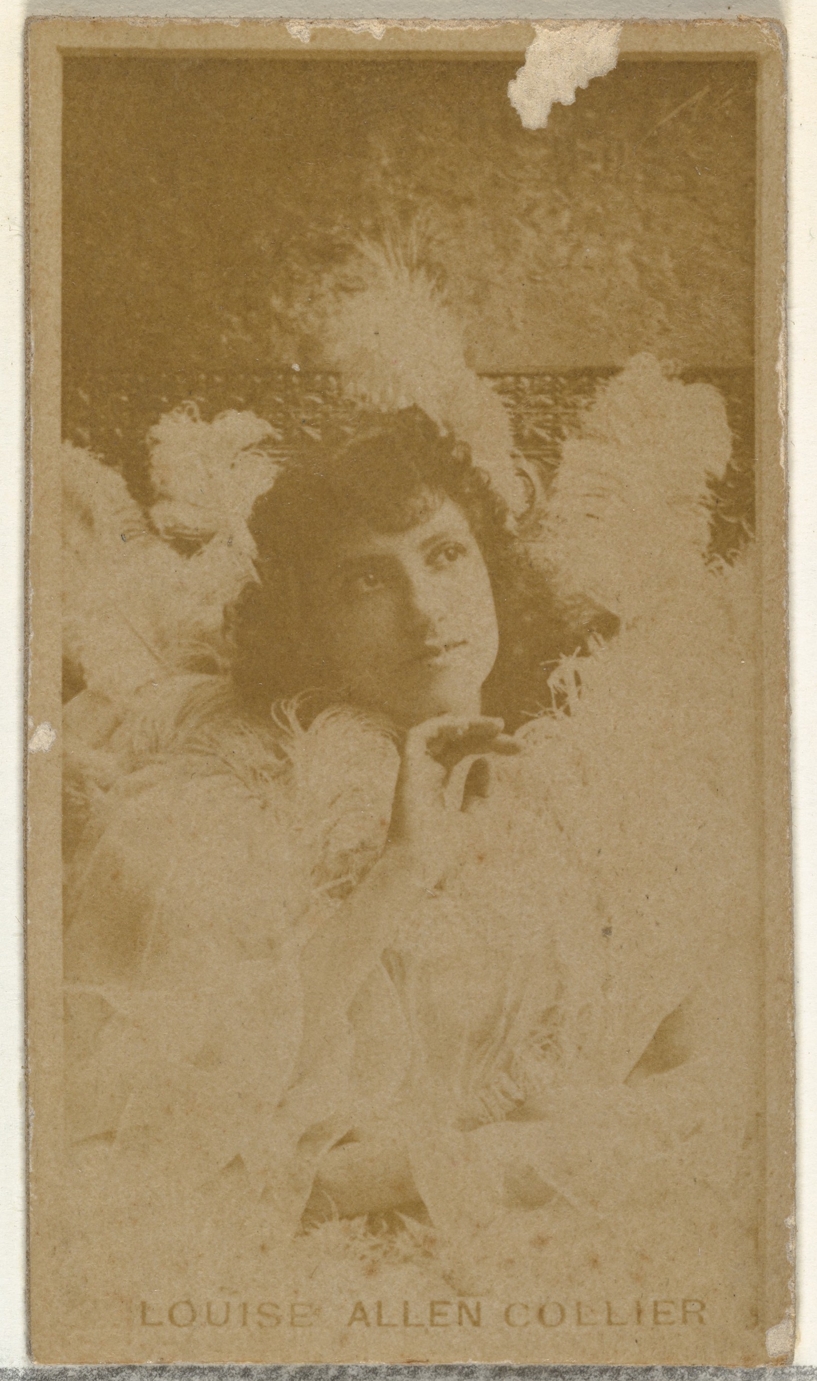 Louise Allan Collier, from the Actors and Actresses series (N145-8) issued by Duke Sons & Co. to promote Duke Cigarettes