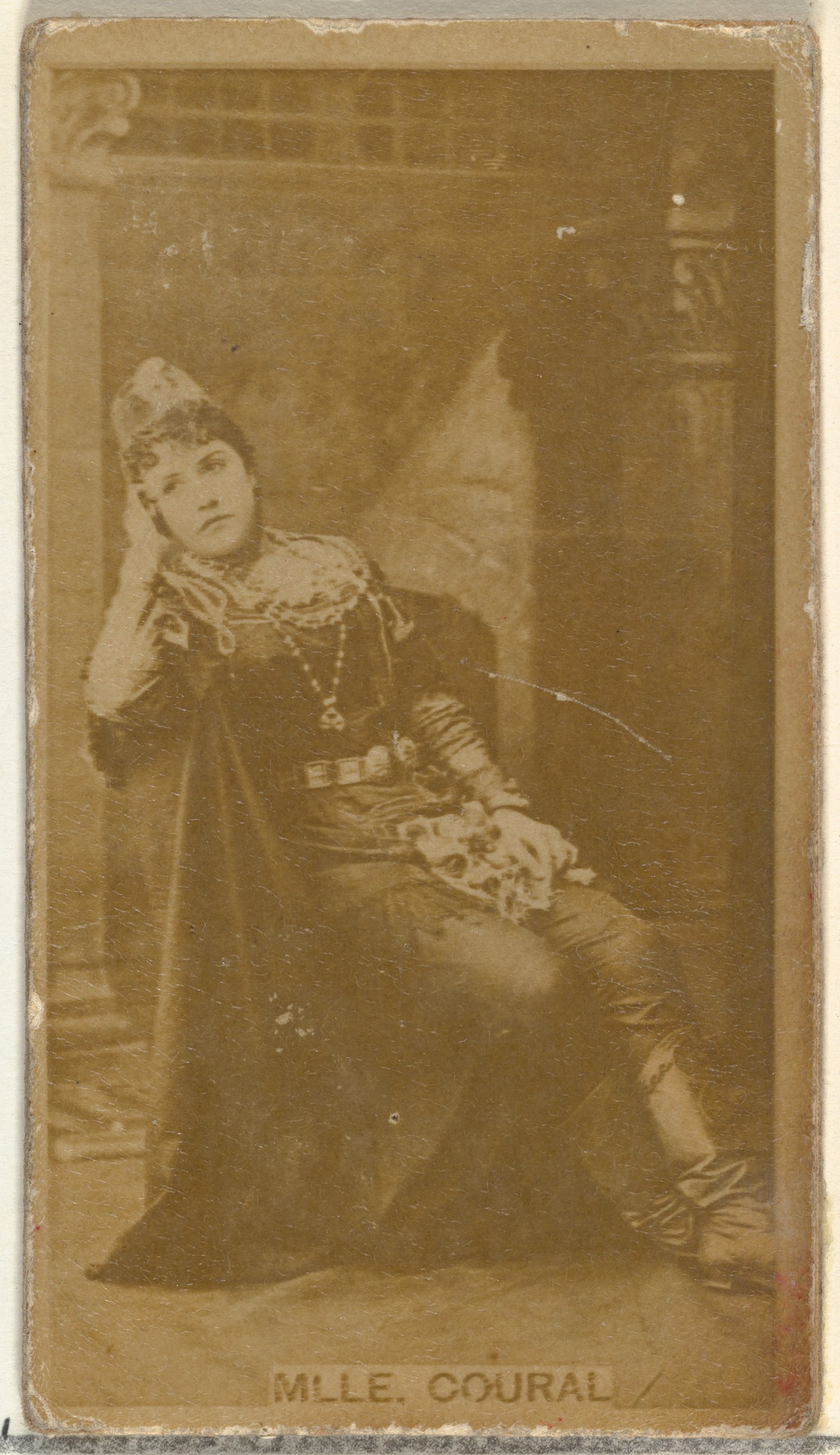 W. Duke, Sons & Co., Mlle. Coural, from the Actors and Actresses series (N145-8) issued by Duke Sons & Co. to promote Duke Cigarettes