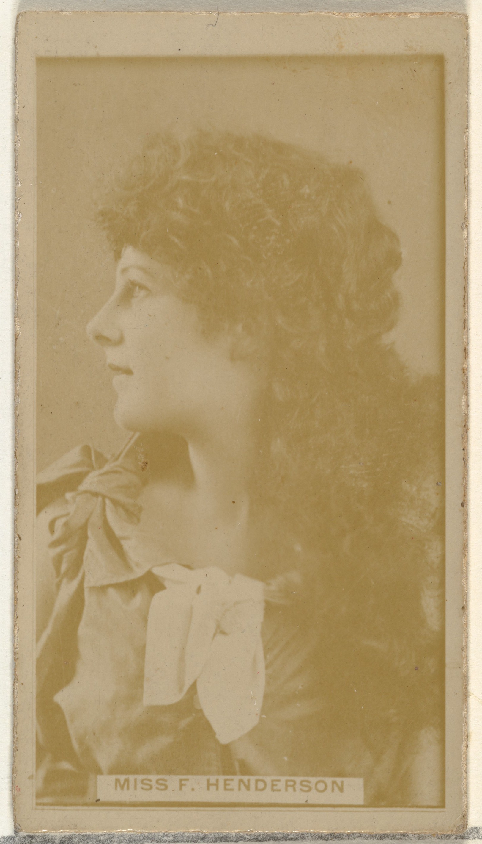 W. Duke, Sons & Co., Miss F. Henderson, from the Actors and Actresses series (N145-8) issued by Duke Sons & Co. to promote Duke Cigarettes