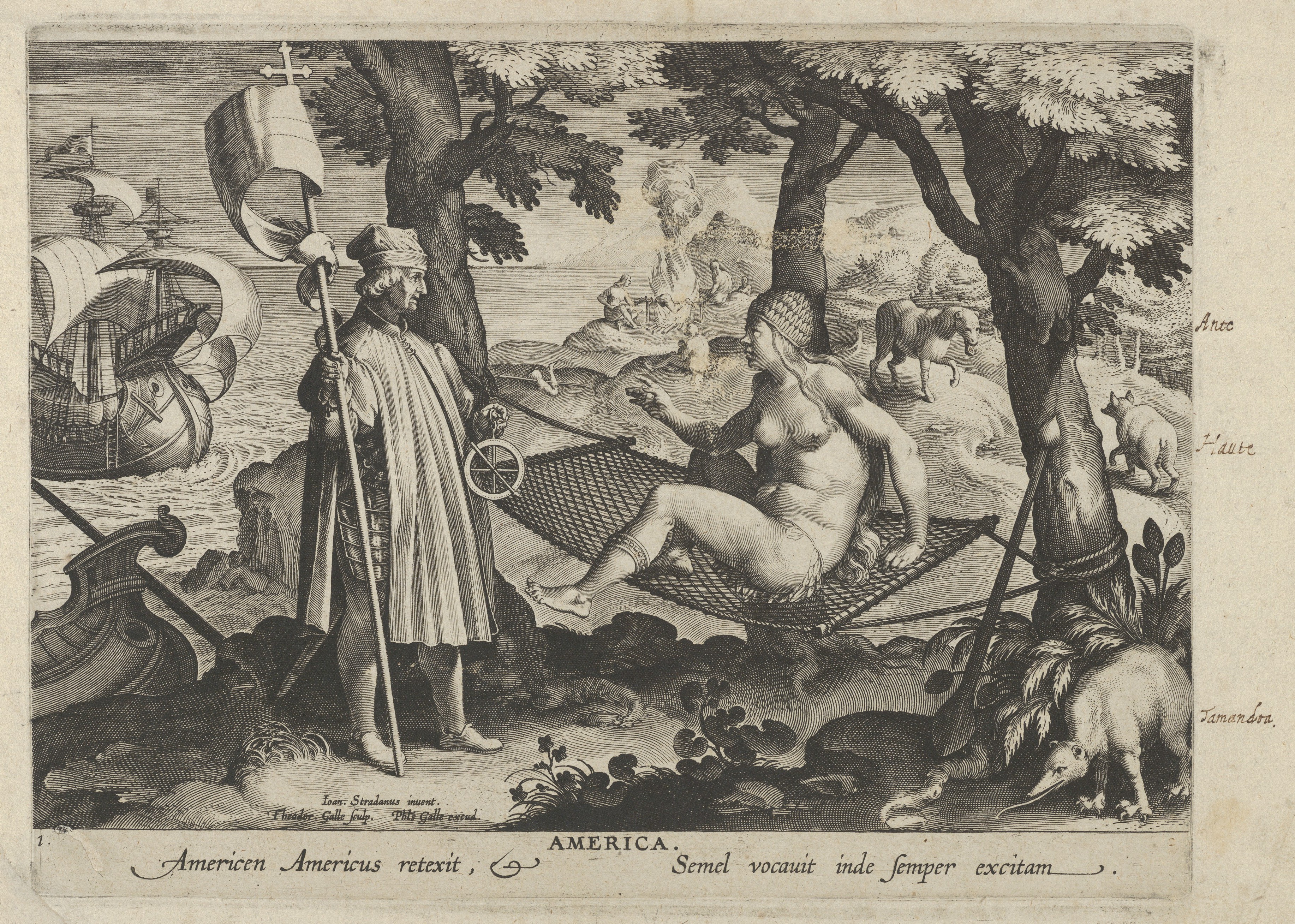 Theodoor Galle, Allegory of America, from New Inventions of Modern Times  (Nova Reperta), plate 1 of 19