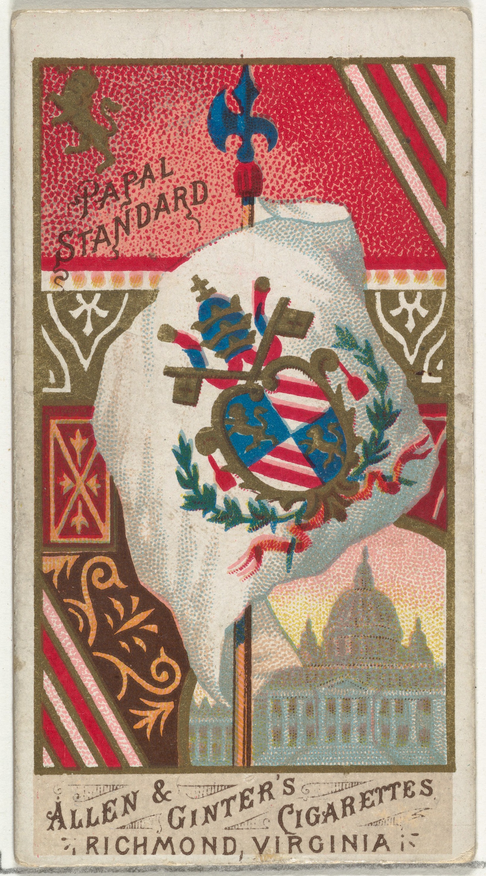 Allen & Ginter, Papal Standard, from Flags of All Nations, Series 1 (N9) for Allen & Ginter Cigarettes Brands