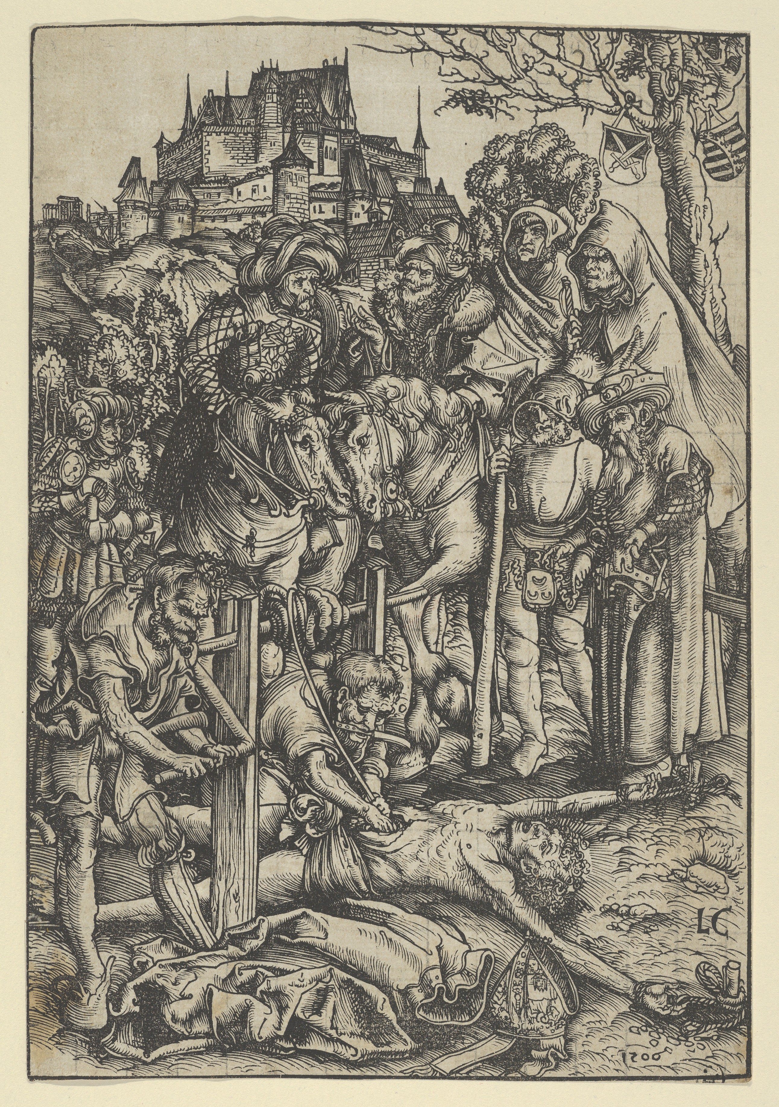 Drawing of a doomer meme by lucas cranach the elder