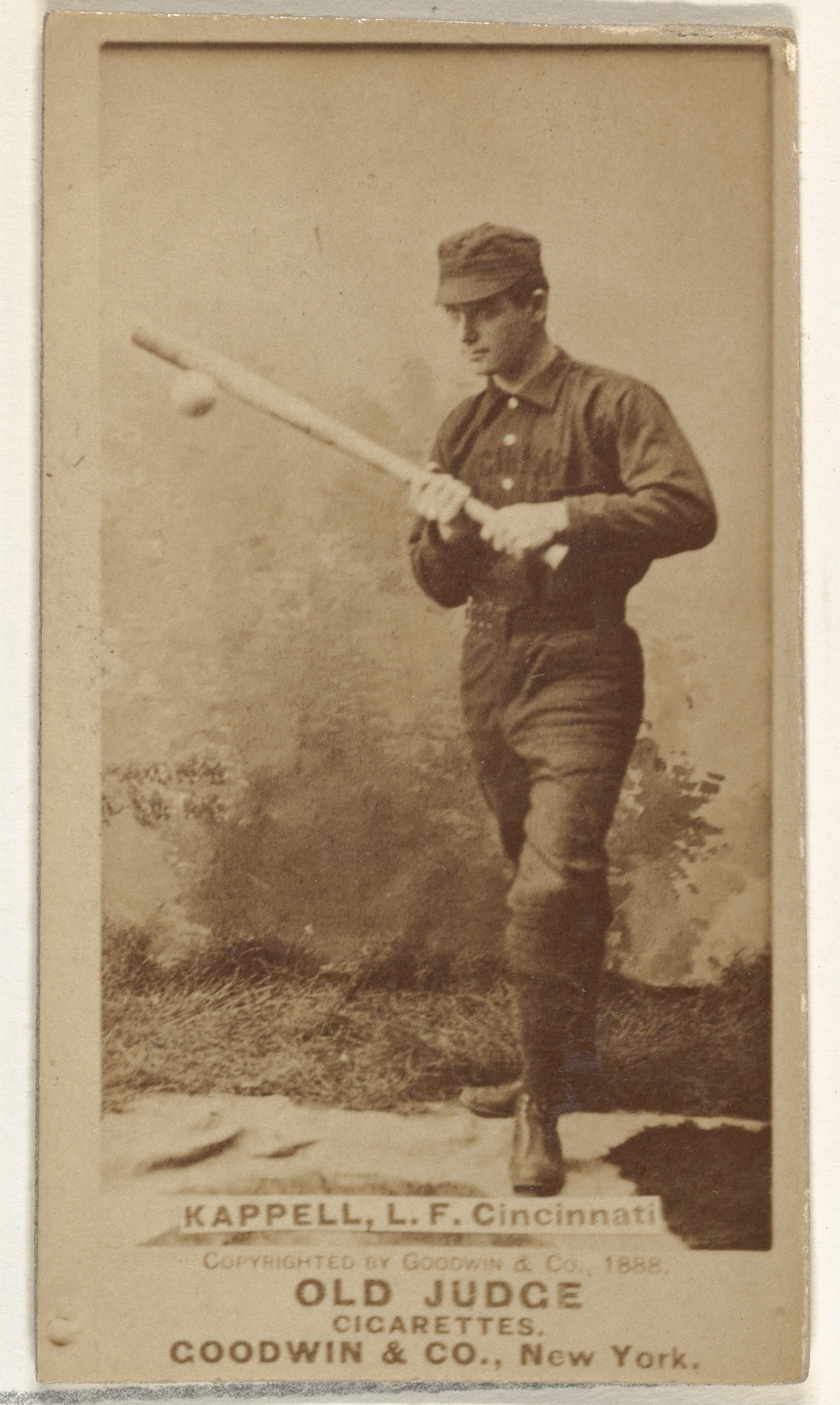 Goodwin & Company, Henry "Heinie" Kappel, Left Field, Cincinnati, from the Old Judge series (N172) for Old Judge Cigarettes