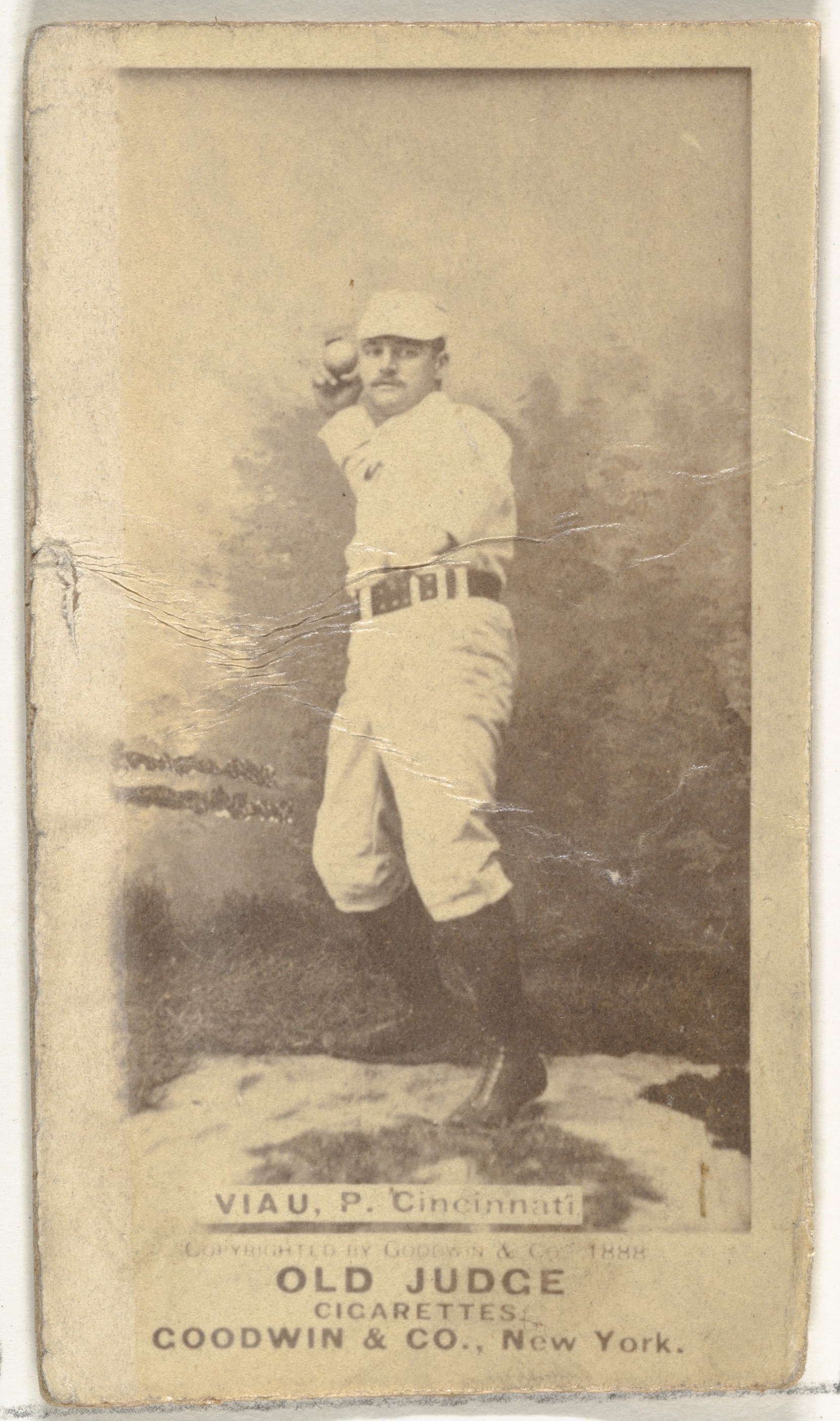 Goodwin & Company, Leon A. "Lee" Viau, Pitcher, Cincinnati, from the Old Judge series (N172) for Old Judge Cigarettes