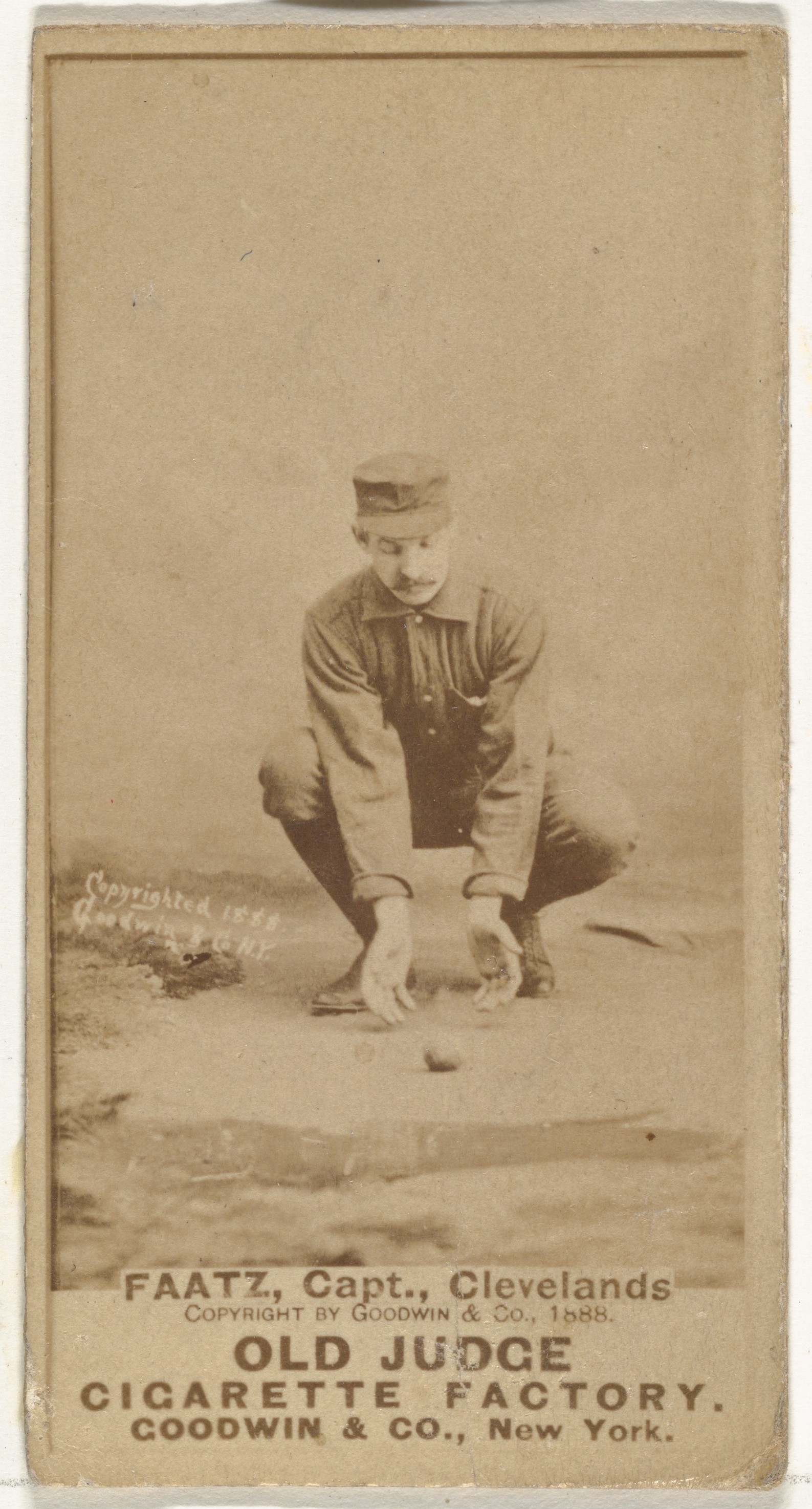 Goodwin & Company, Jayson S. "Jay" Faatz, Captain, Cleveland, from the Old Judge series (N172) for Old Judge Cigarettes