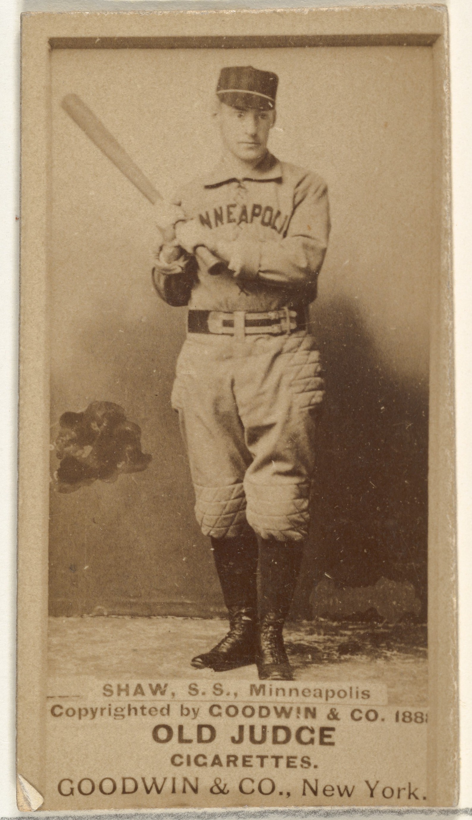 Goodwin & Company, John W. Shaw, Shortstop, Minneapolis, from the Old Judge series (N172) for Old Judge Cigarettes