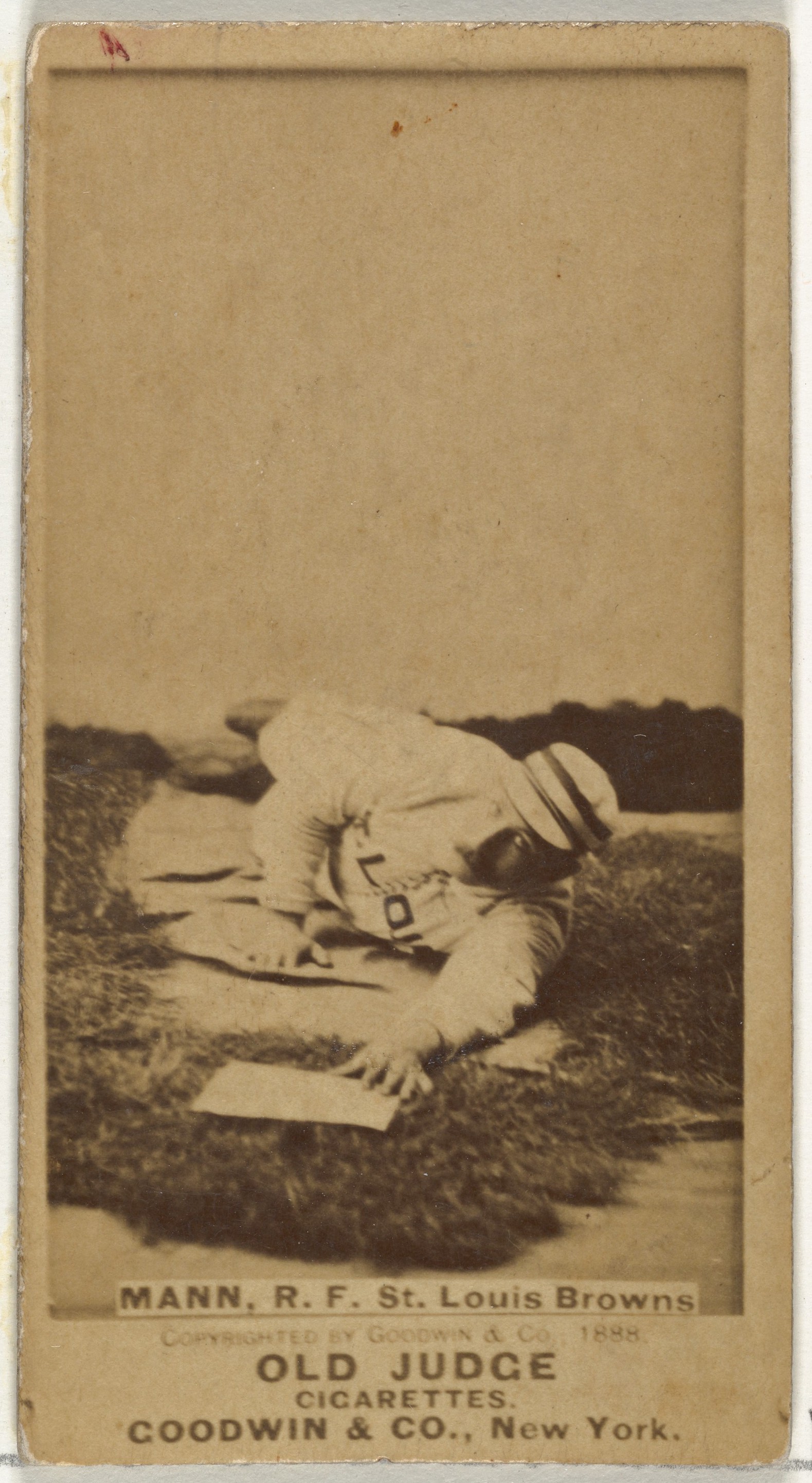 Goodwin & Company, Mann, Right Field, St. Louis Browns, from the Old Judge series (N172) for Old Judge Cigarettes