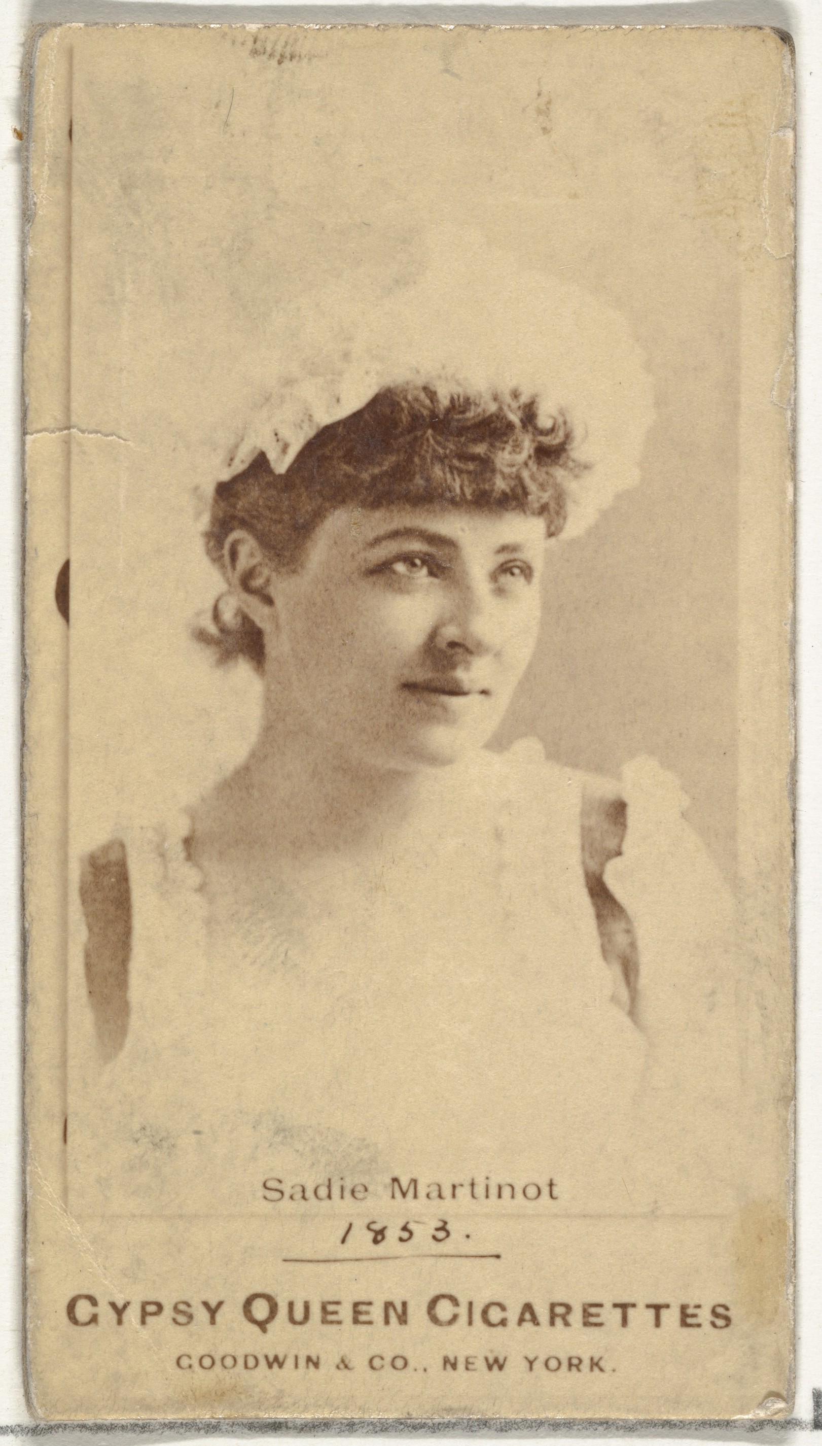 Goodwin & Company, Sadie Martinot, from the Actors and Actresses series (N171) for Gypsy Queen Cigarettes