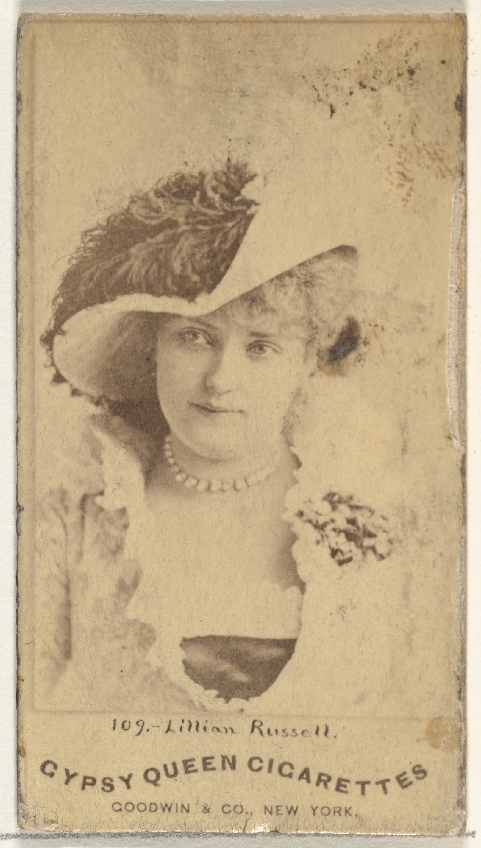 Goodwin & Company, Lillian Russell, from the Actors and Actresses series (N171) for Gypsy Queen Cigarettes