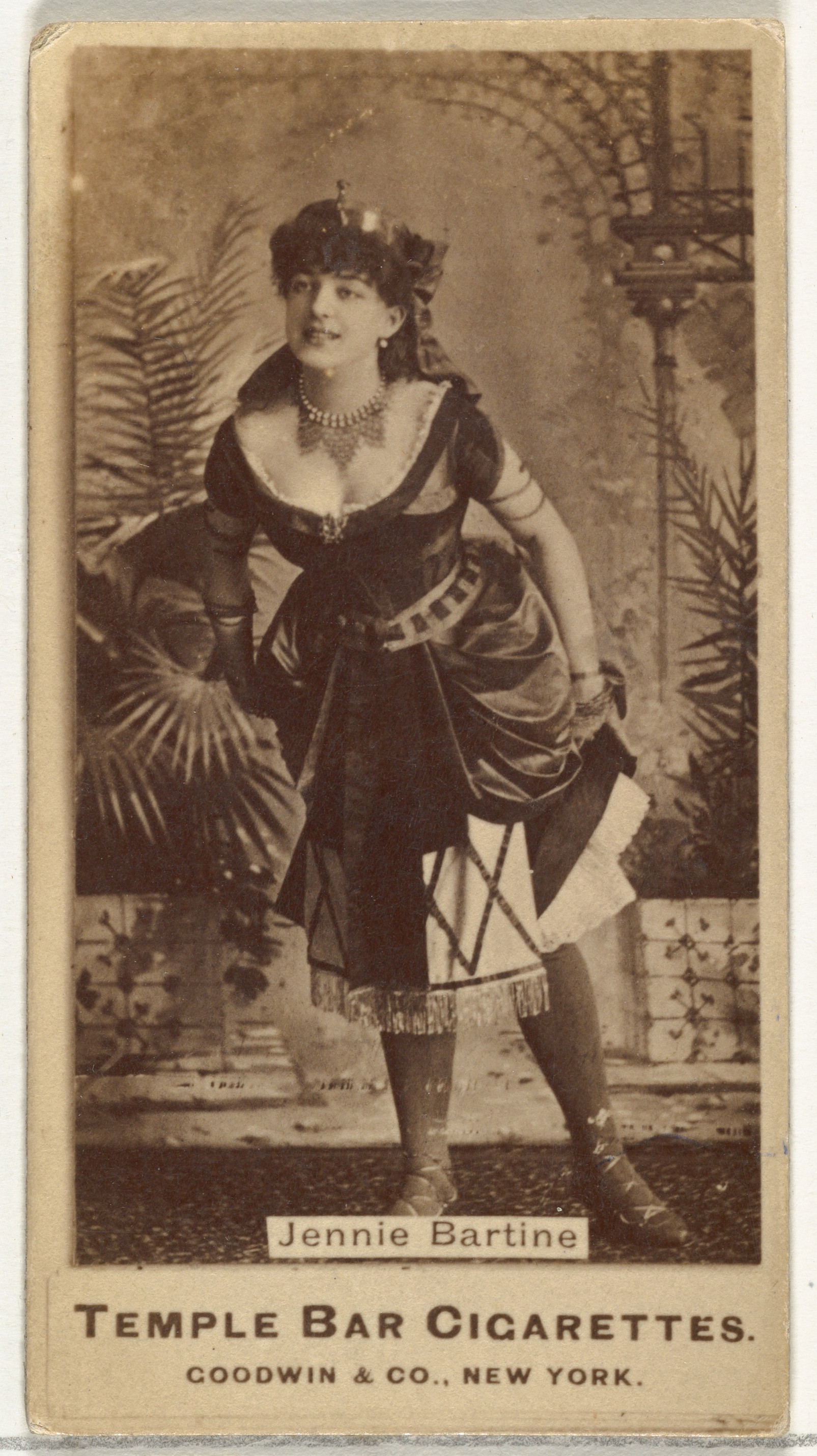 Jennie Bartine, from the Actors and Actresses series (N171) for Temple Bar Cigarettes