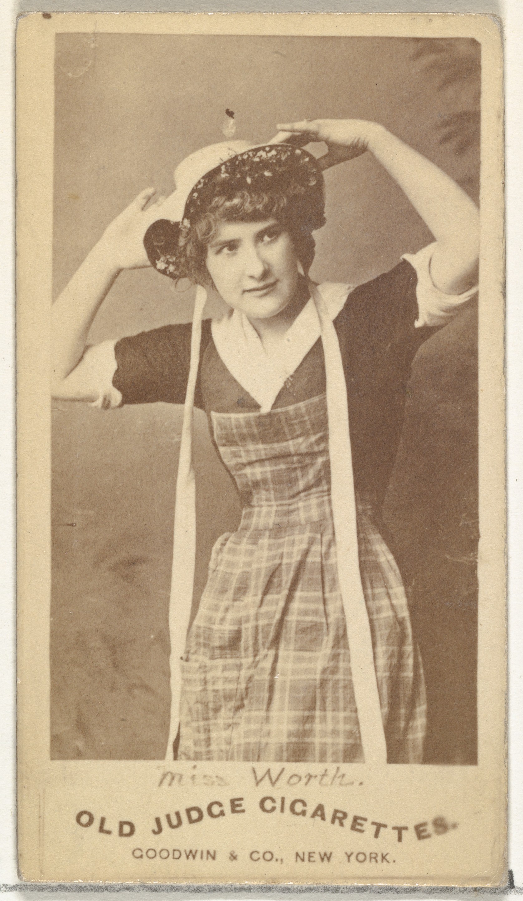 Miss Worth, from the Actors and Actresses series (N171) for Old Judge Cigarettes