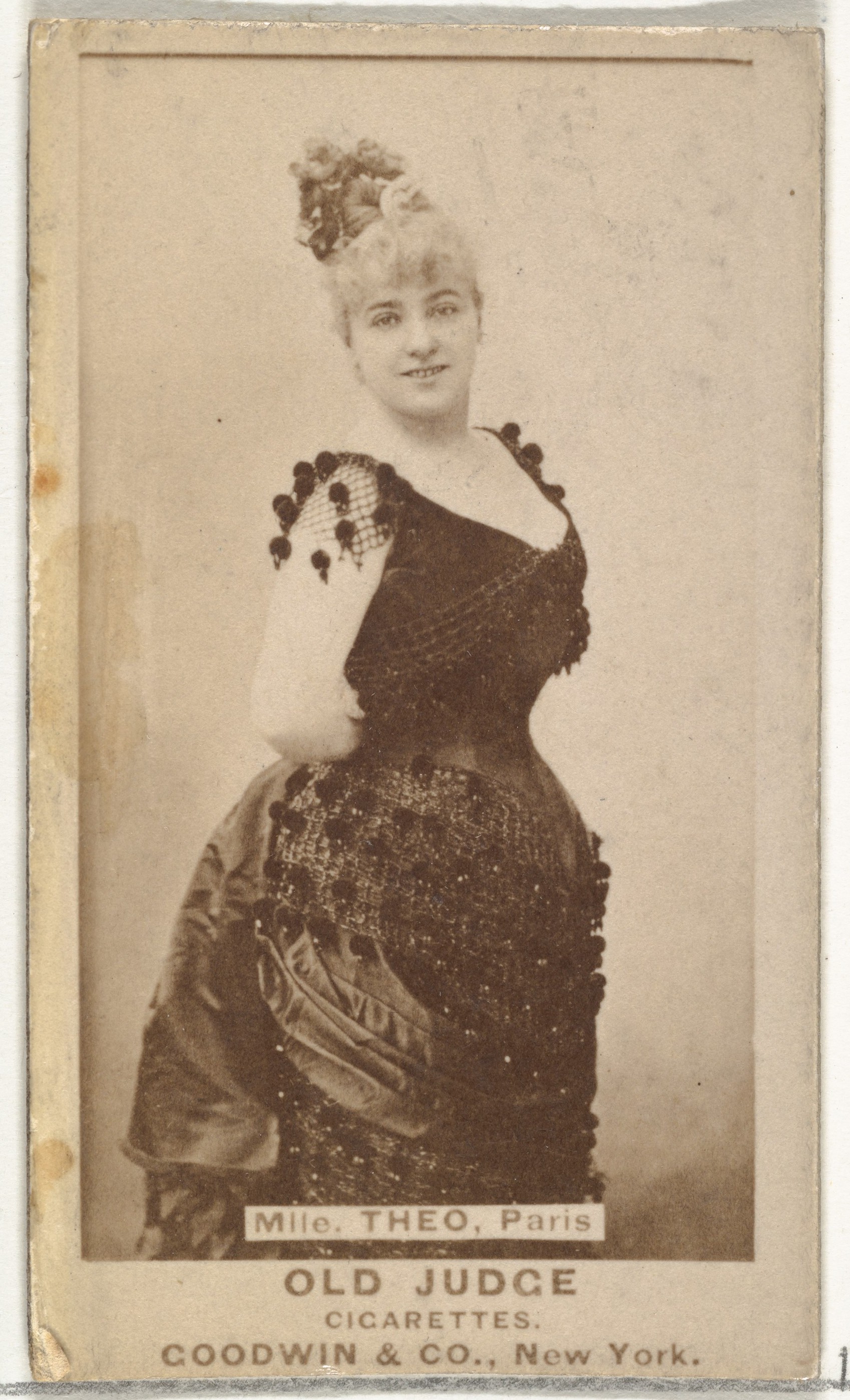 Goodwin & Company, Mlle. Theo, Paris, from the Actors and Actresses series (N171) for Old Judge Cigarettes
