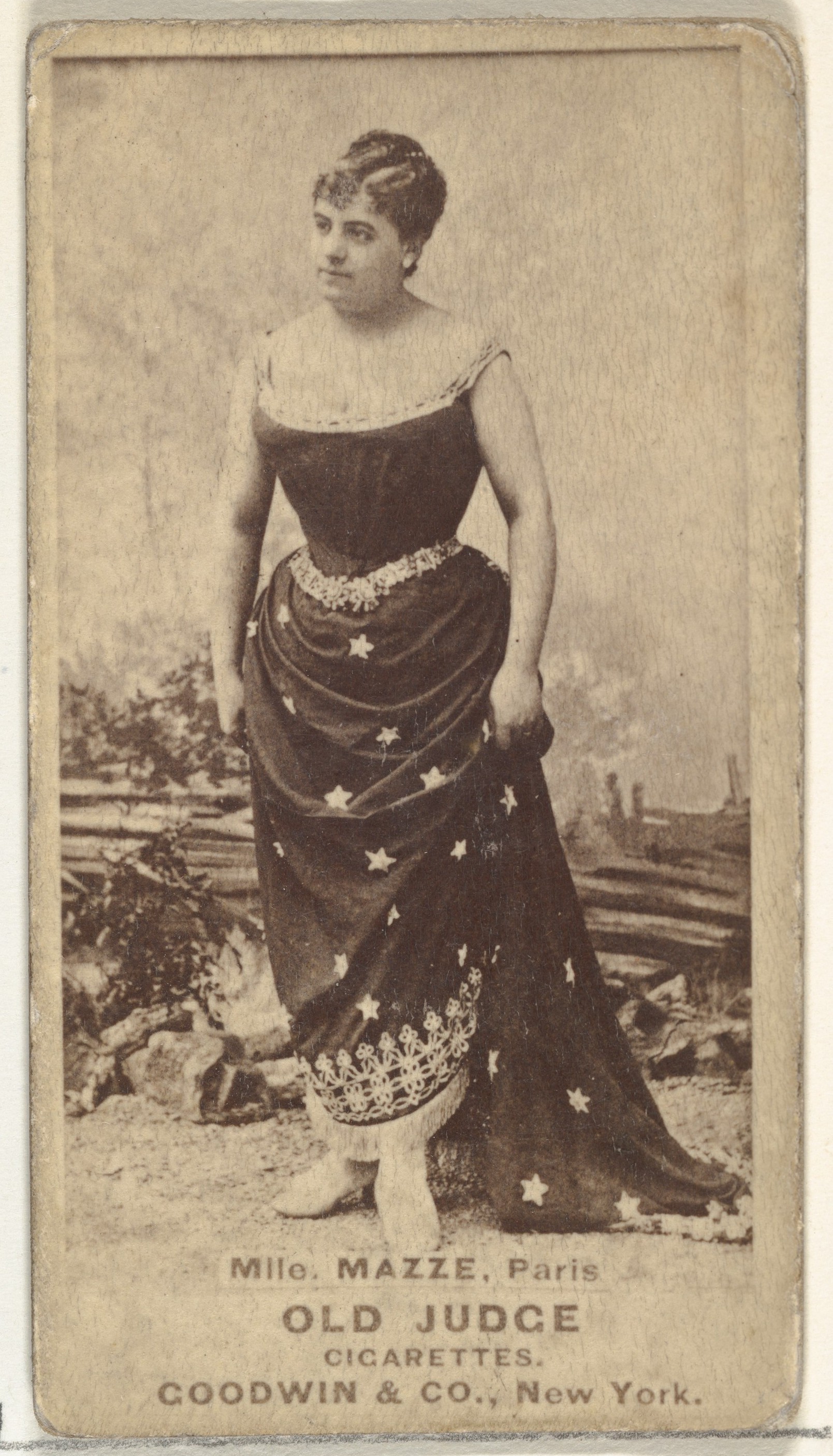 Mlle. Mazze, Paris, from the Actors and Actresses series (N171) for Old Judge Cigarettes
