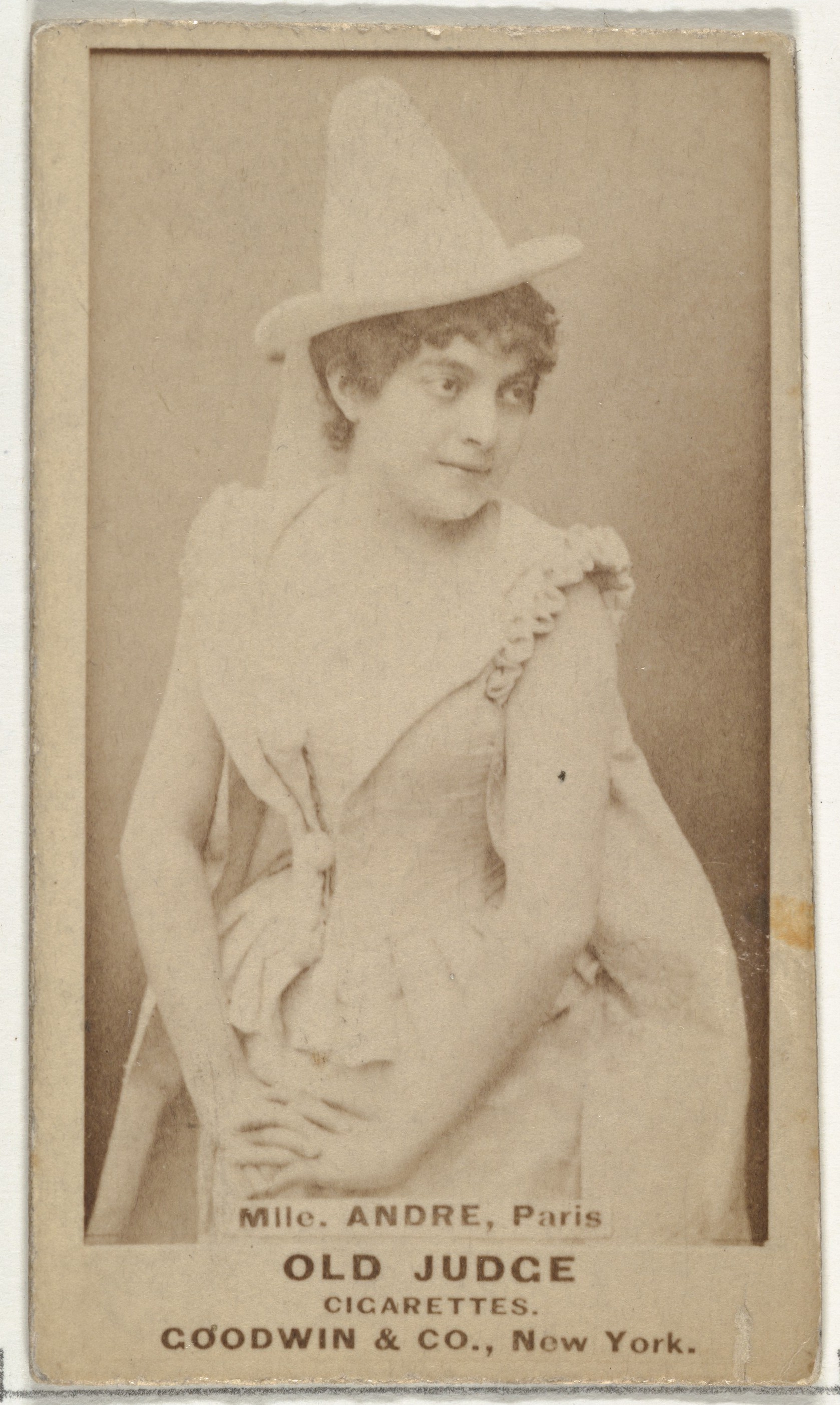 Mlle. Andre, Paris, from the Actors and Actresses series (N171) for Old Judge Cigarettes