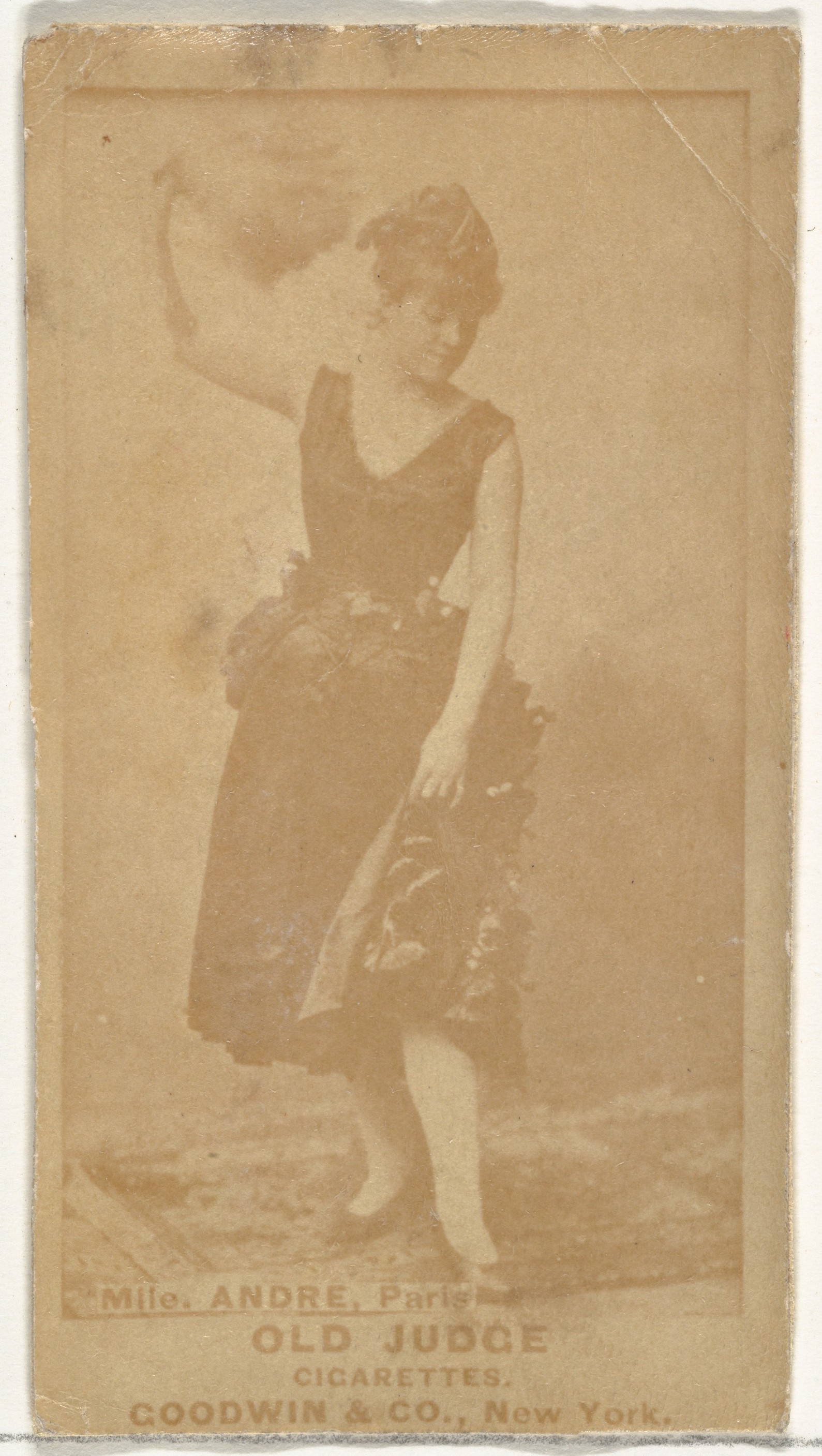 Mlle. Andre, Paris, from the Actors and Actresses series (N171) for Old Judge Cigarettes