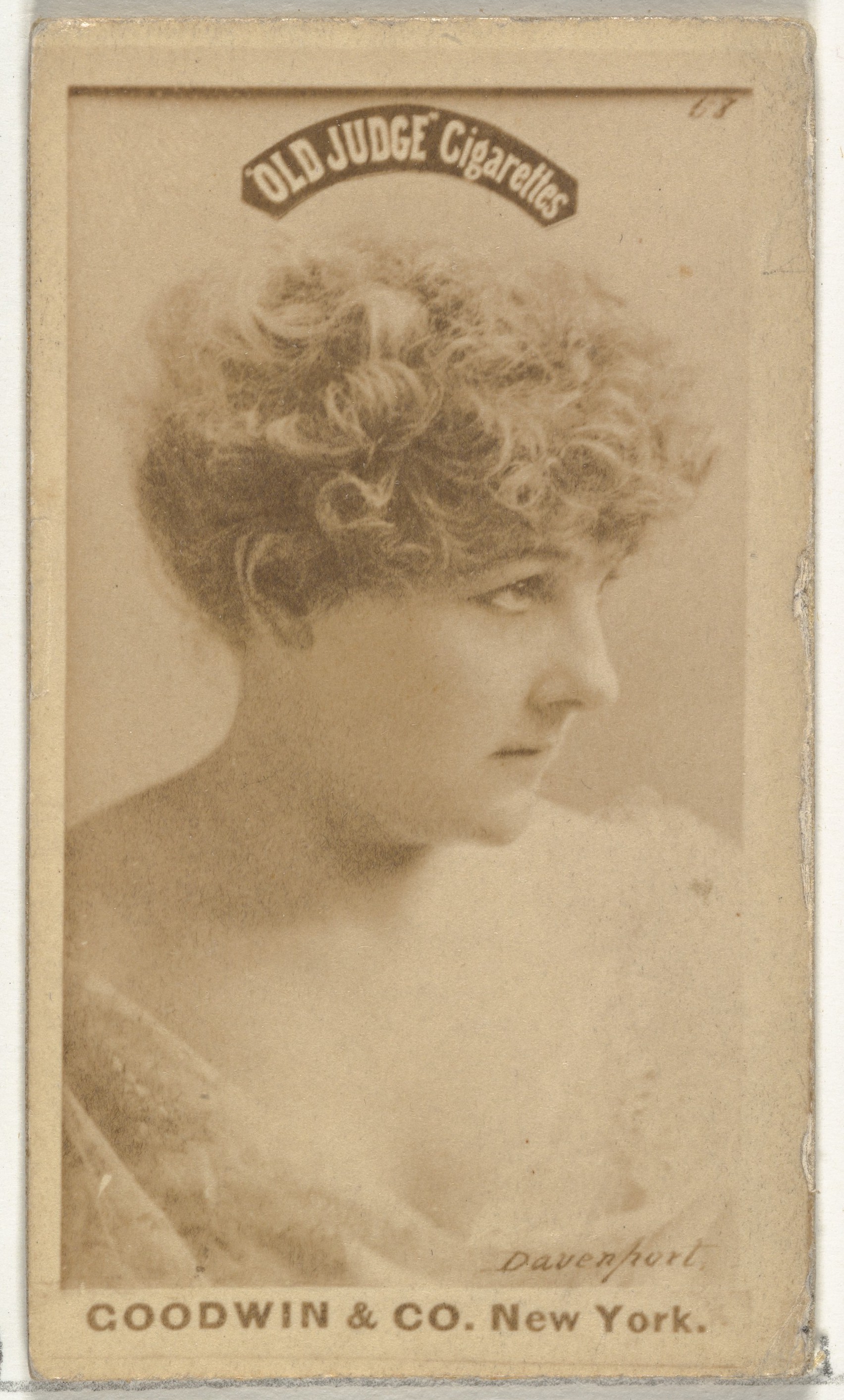 Goodwin & Company, Davenport, from the Actors and Actresses series (N171) for Old Judge Cigarettes