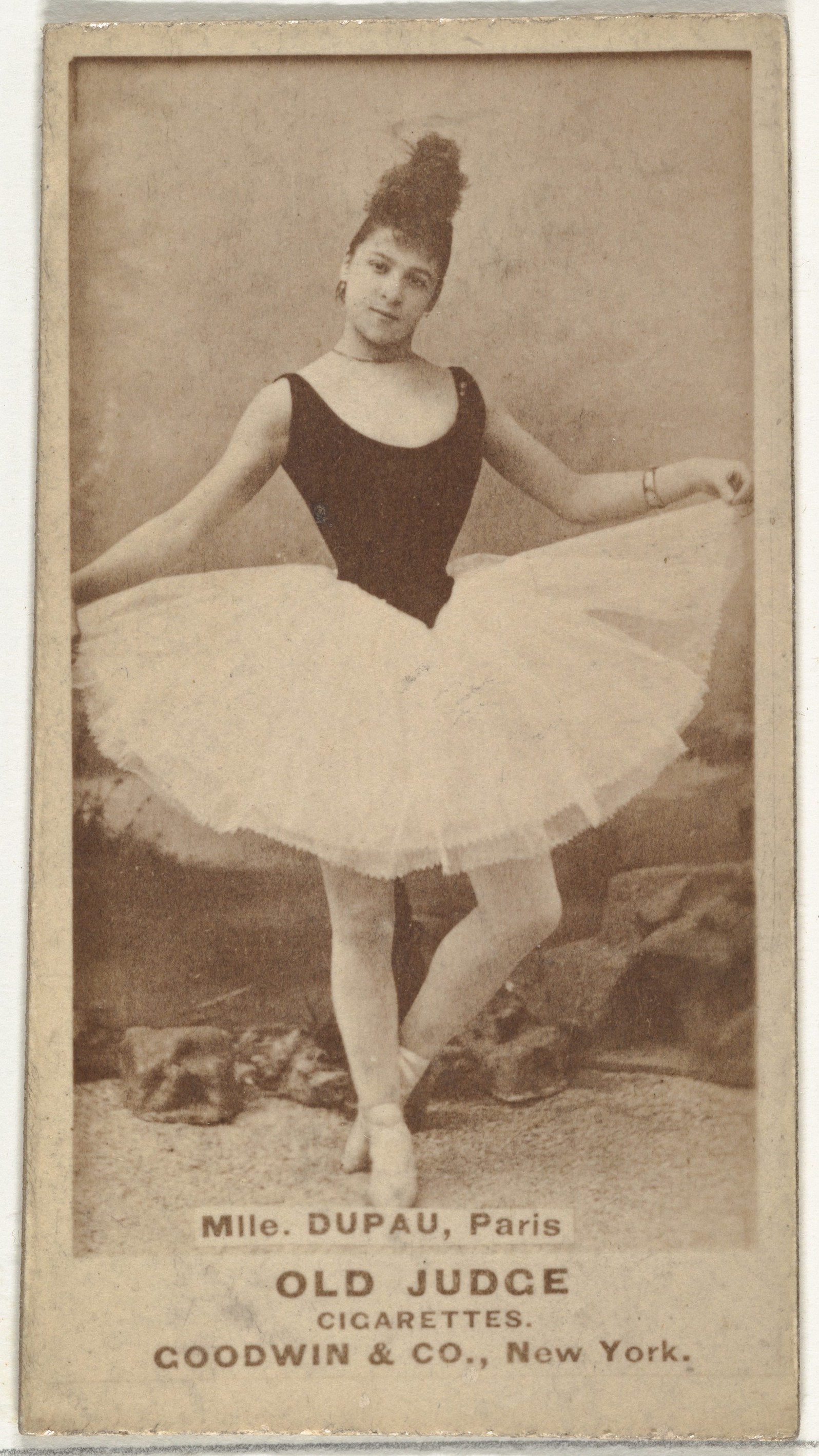 Mlle. Dupau, Paris, from the Actors and Actresses series (N171) for Old Judge Cigarettes