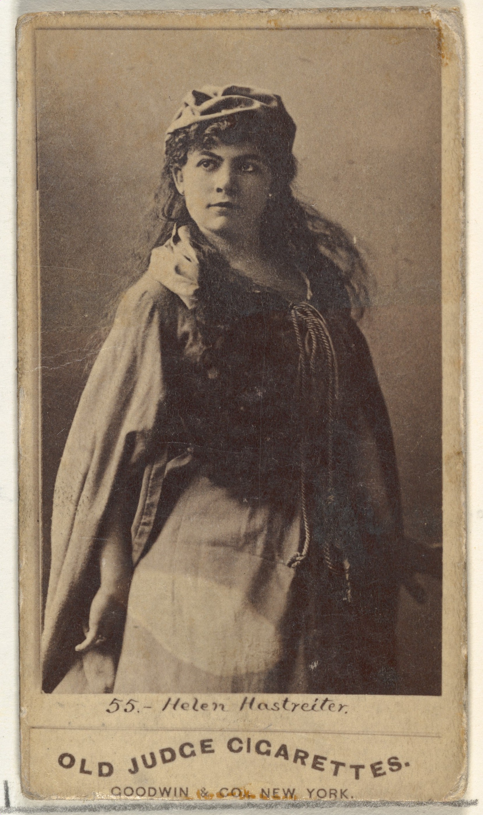 Goodwin & Company, Helen Hastreiter, from the Actors and Actresses series (N171) for Old Judge Cigarettes