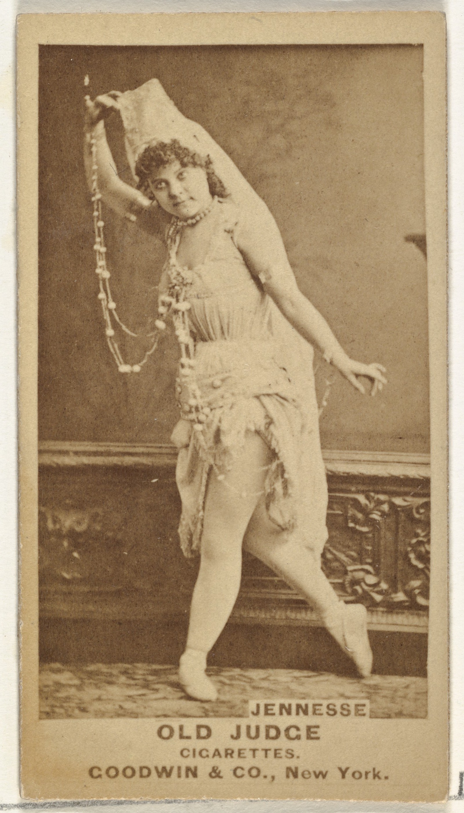 Jennesse, from the Actors and Actresses series (N171) for Old Judge Cigarettes