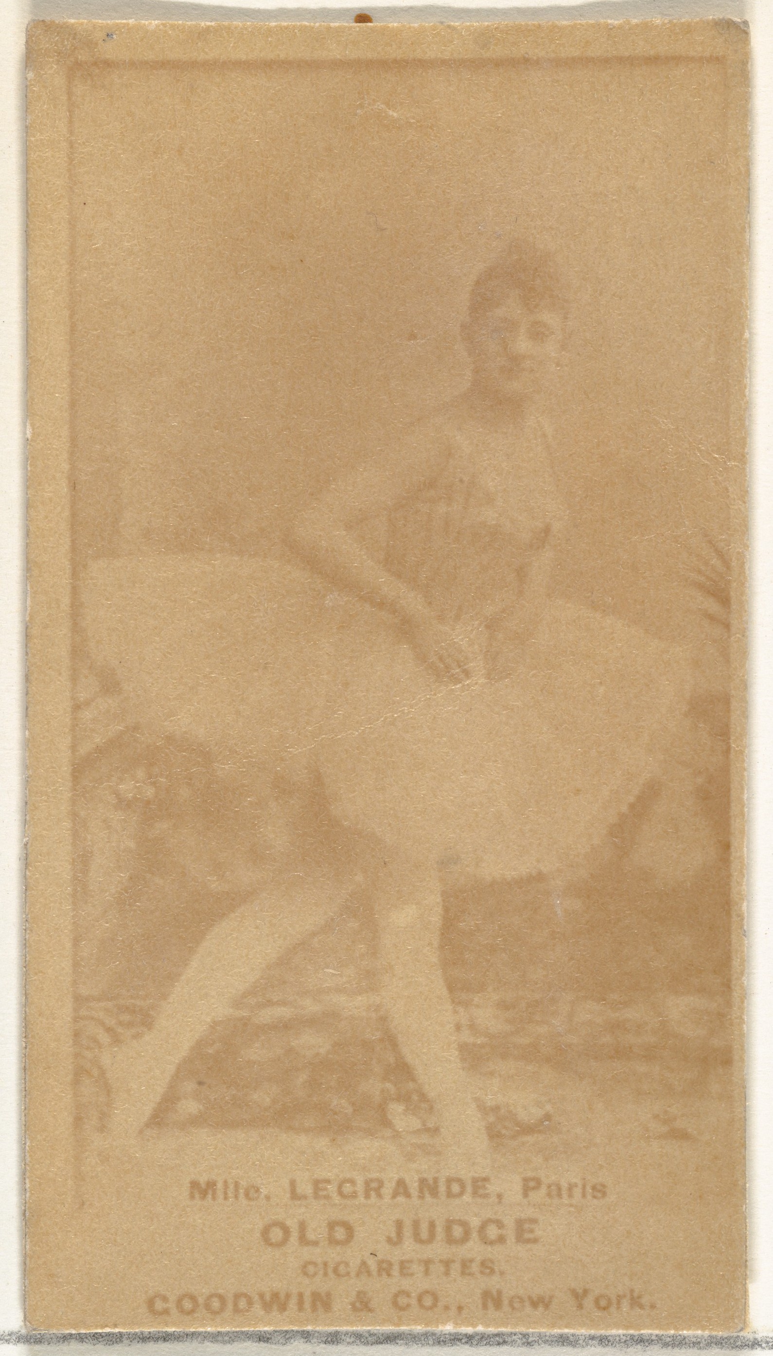 Goodwin & Company, Mlle. Legrande, Paris, from the Actors and Actresses series (N171) for Old Judge Cigarettes