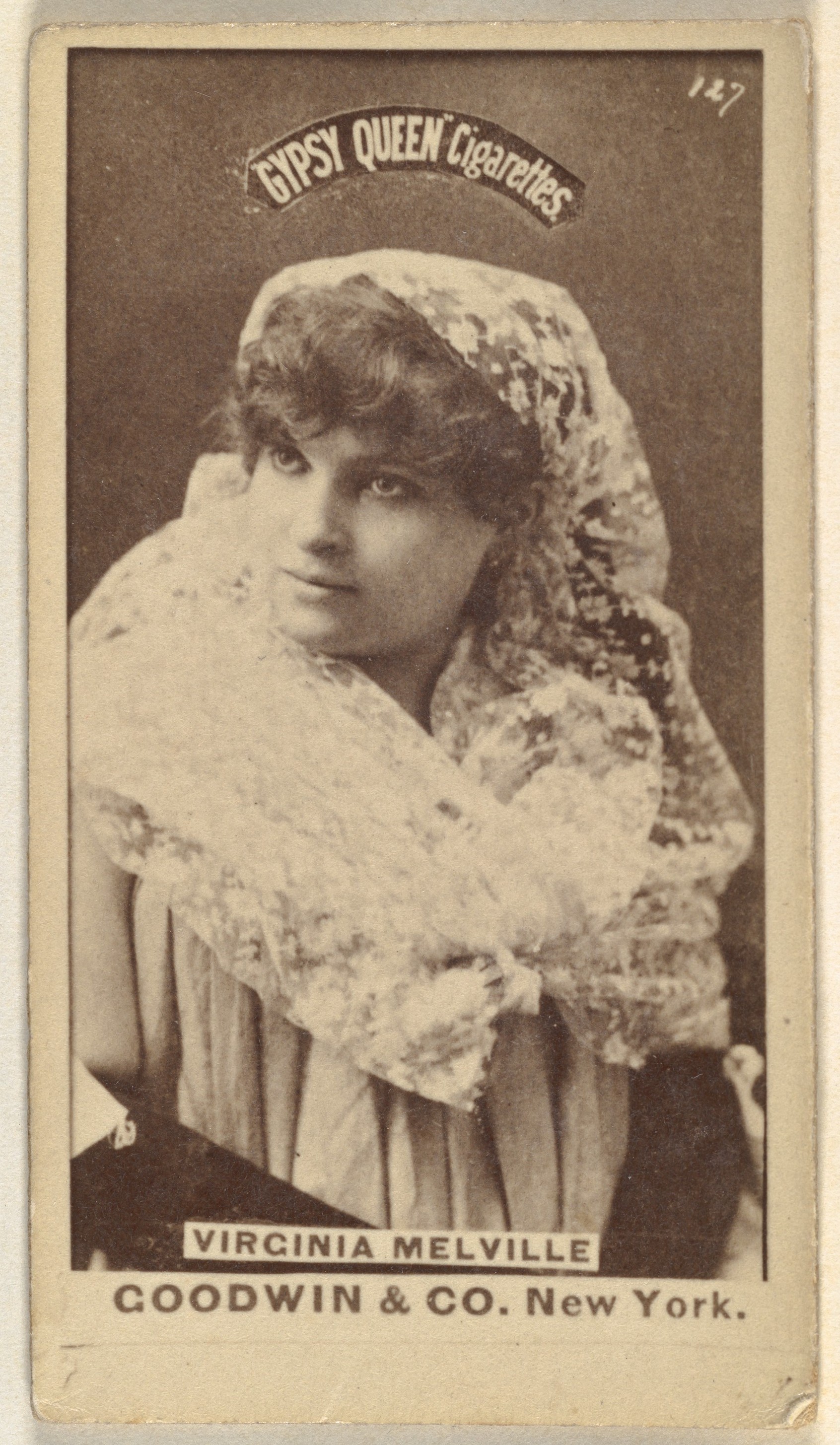 Virginia Melville, from the Actors and Actresses series (N171) for Gypsy Queen Cigarettes