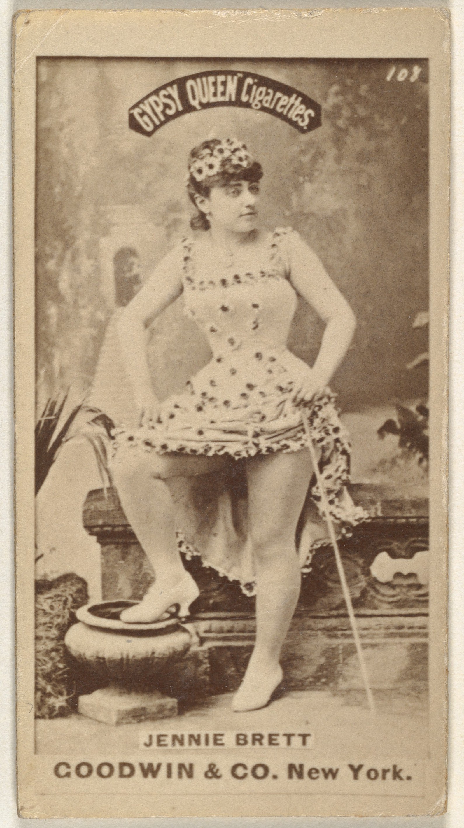 Jennie Brett, from the Actors and Actresses series (N171) for Gypsy Queen Cigarettes