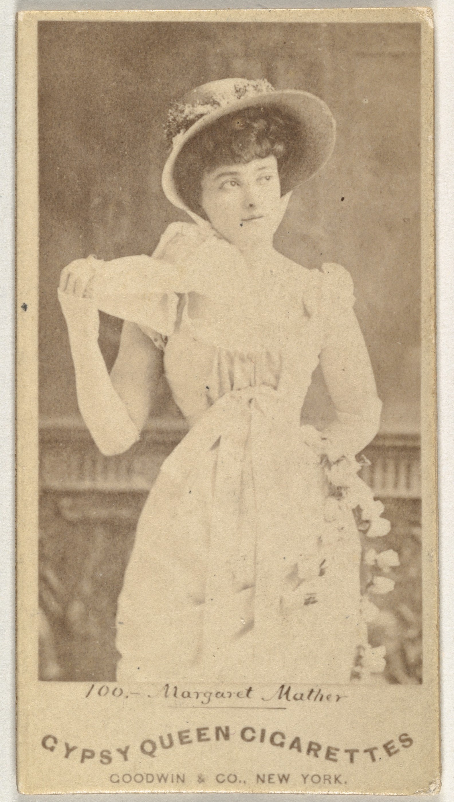 Goodwin & Company, Margaret Mather, from the Actors and Actresses series (N171) for Gypsy Queen Cigarettes