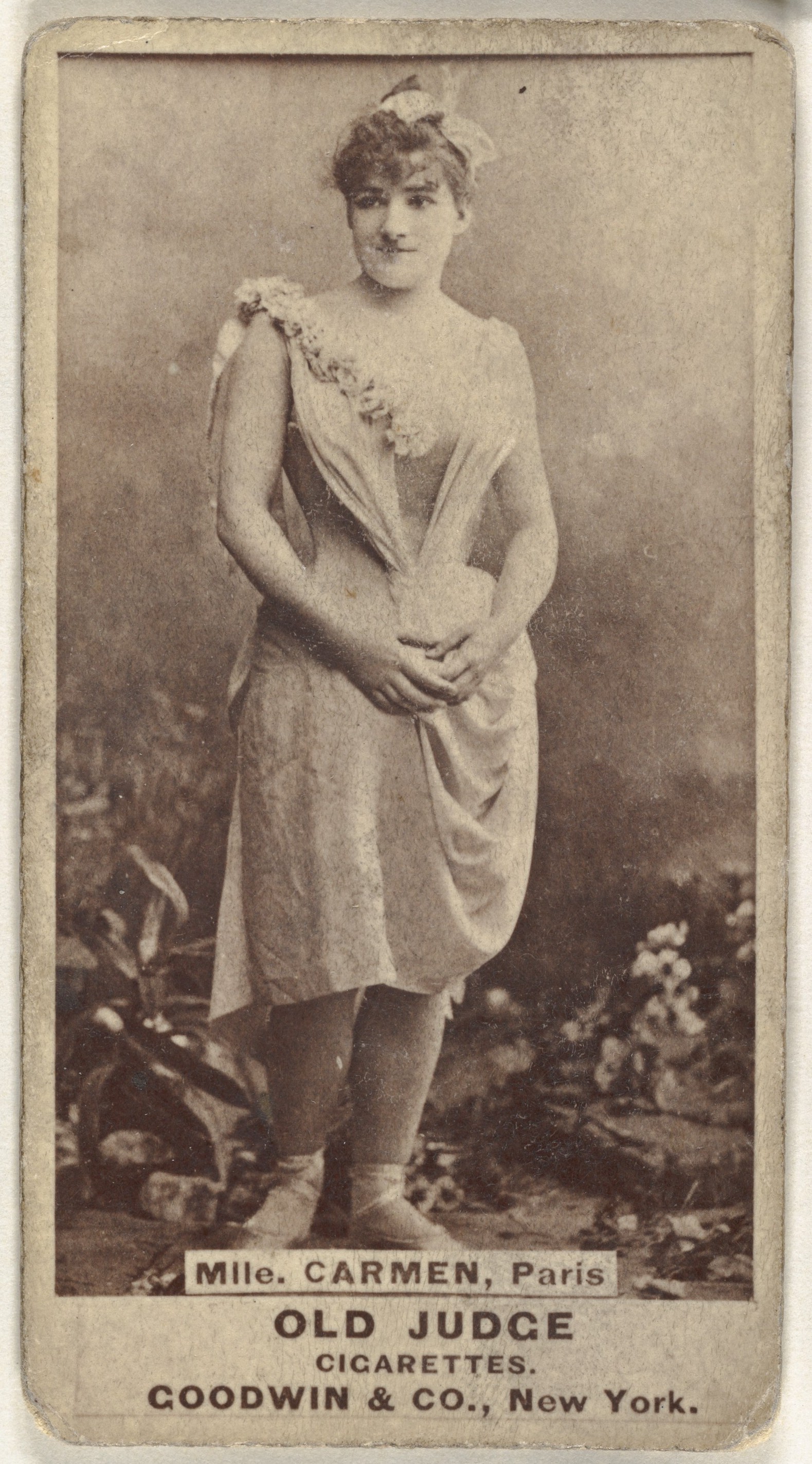 Goodwin & Company, Mlle. Carmen, Paris, from the Actors and Actresses series (N171) for Old Judge Cigarettes