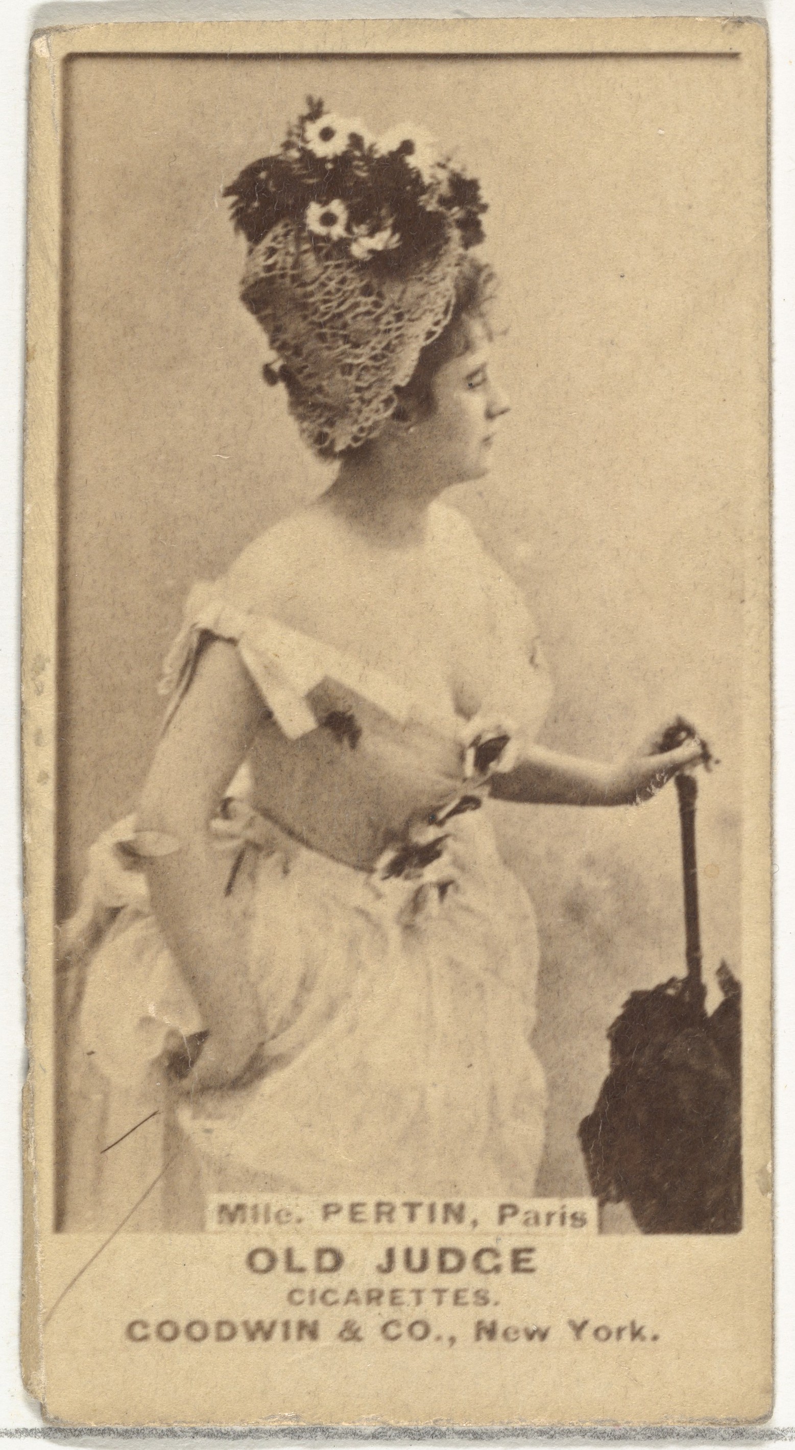 Goodwin & Company, Mlle. Pertin, Paris, from the Actors and Actresses series (N171) for Old Judge Cigarettes