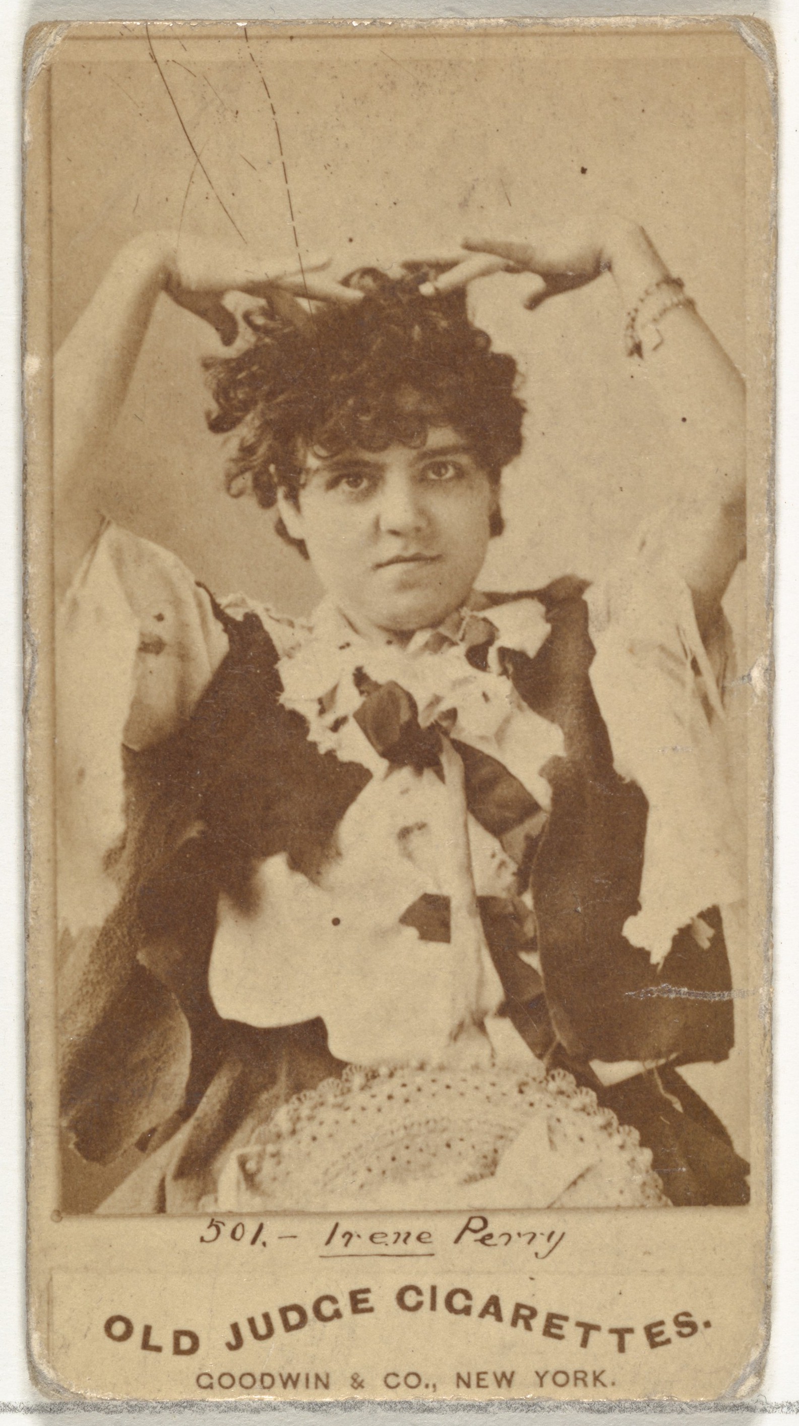 Irene Perry, from the Actors and Actresses series (N171) for Old Judge Cigarettes