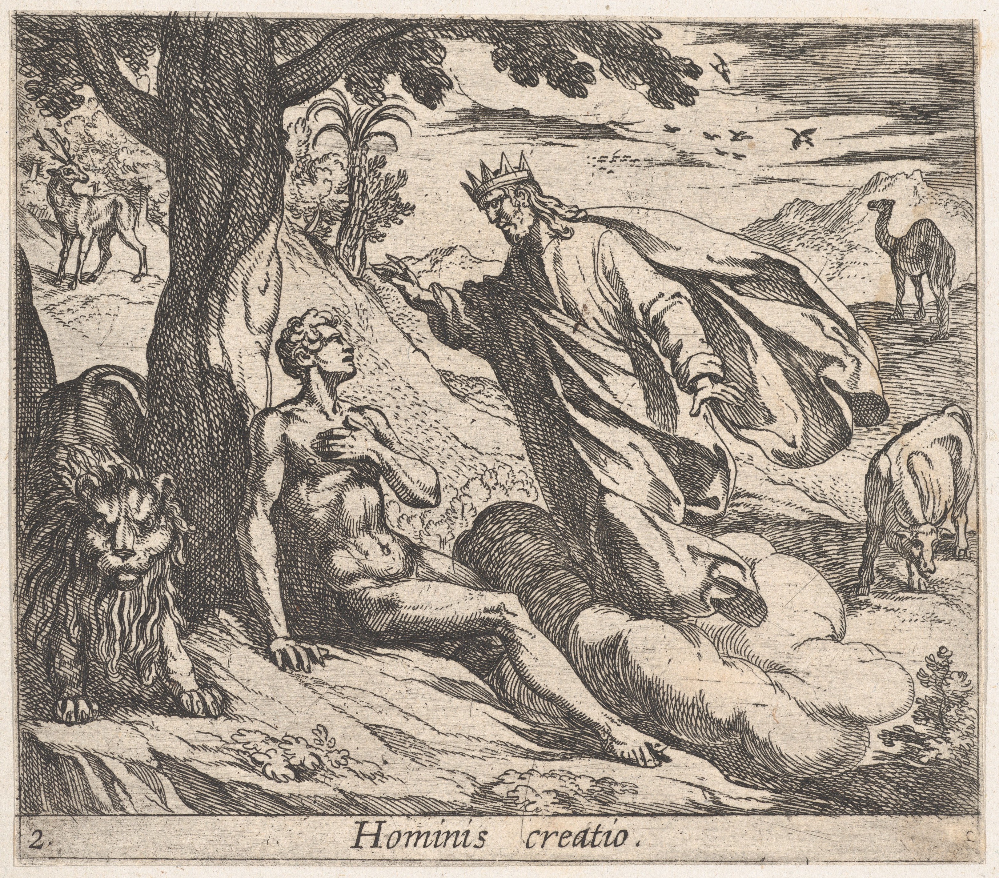 Antonio Tempesta | Plate 2: The Creation of Man (Hominis creatio), from ...