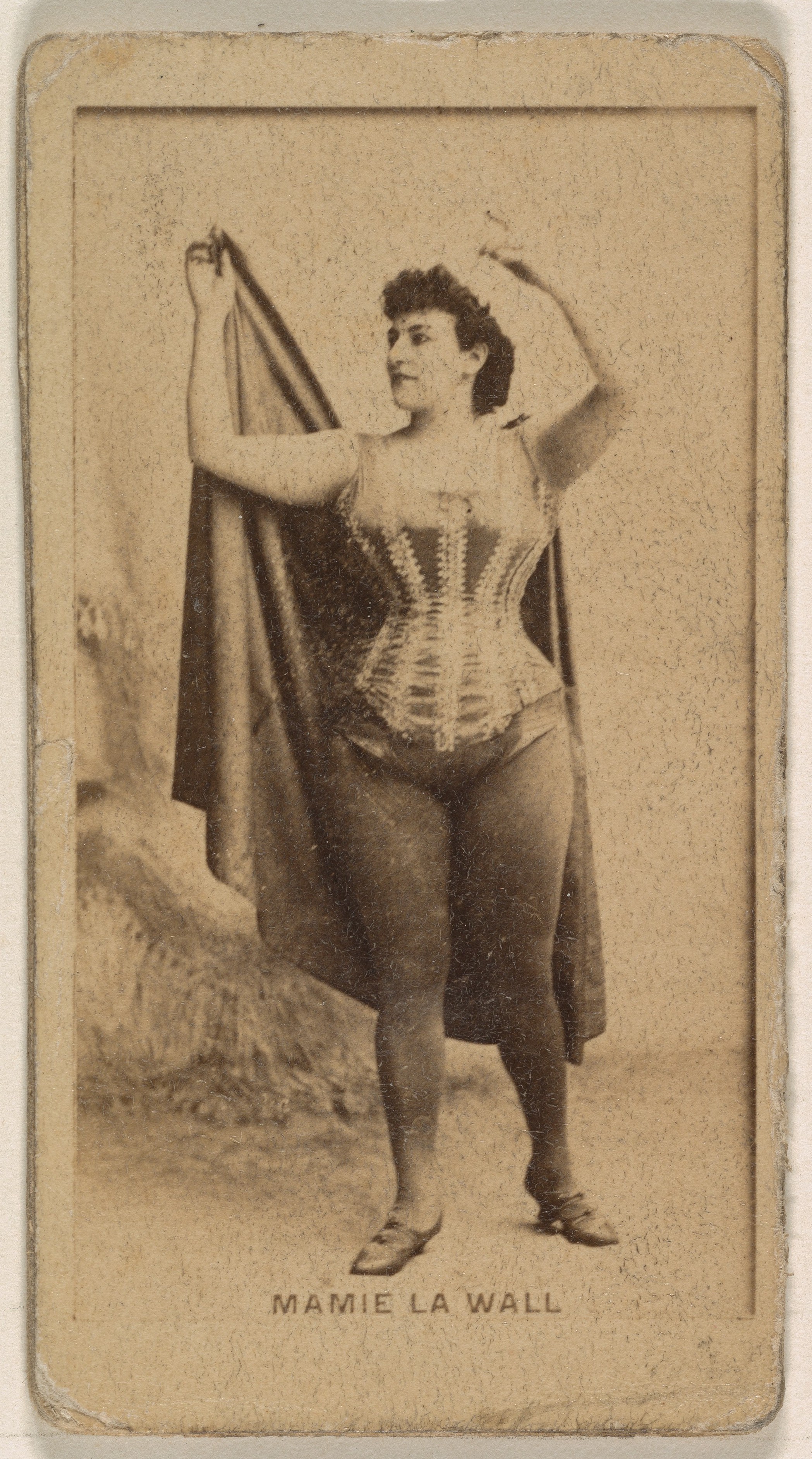 Mamie La Wall, from the Actresses series (N245) issued by Kinney Brothers to promote Sweet Caporal Cigarettes