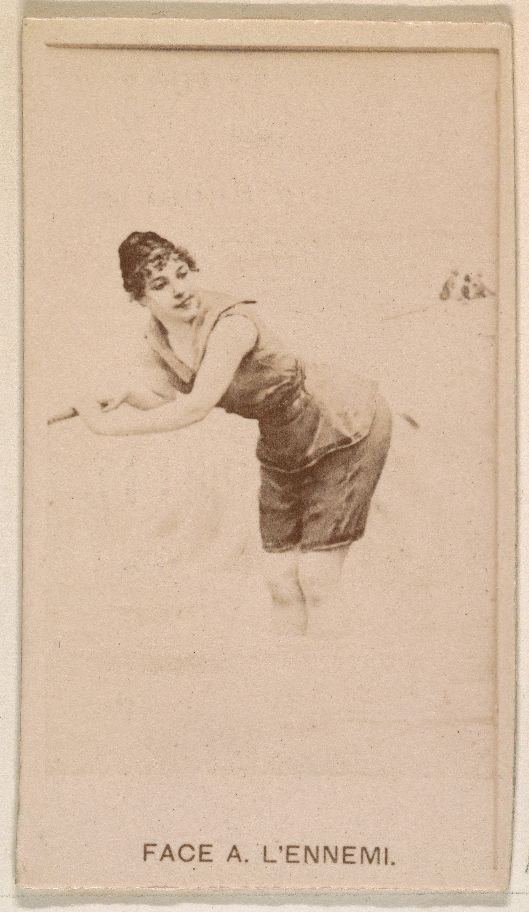 Face A. L'ennemi, from the Actresses series (N245) issued by Kinney Brothers to promote Sweet Caporal Cigarettes