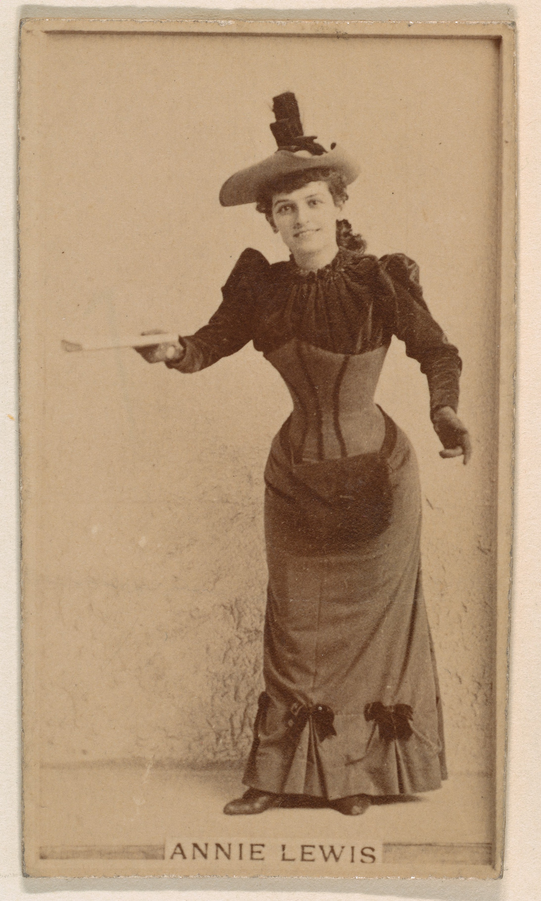 Annie Lewis, from the Actresses series (N245) issued by Kinney Brothers to promote Sweet Caporal Cigarettes