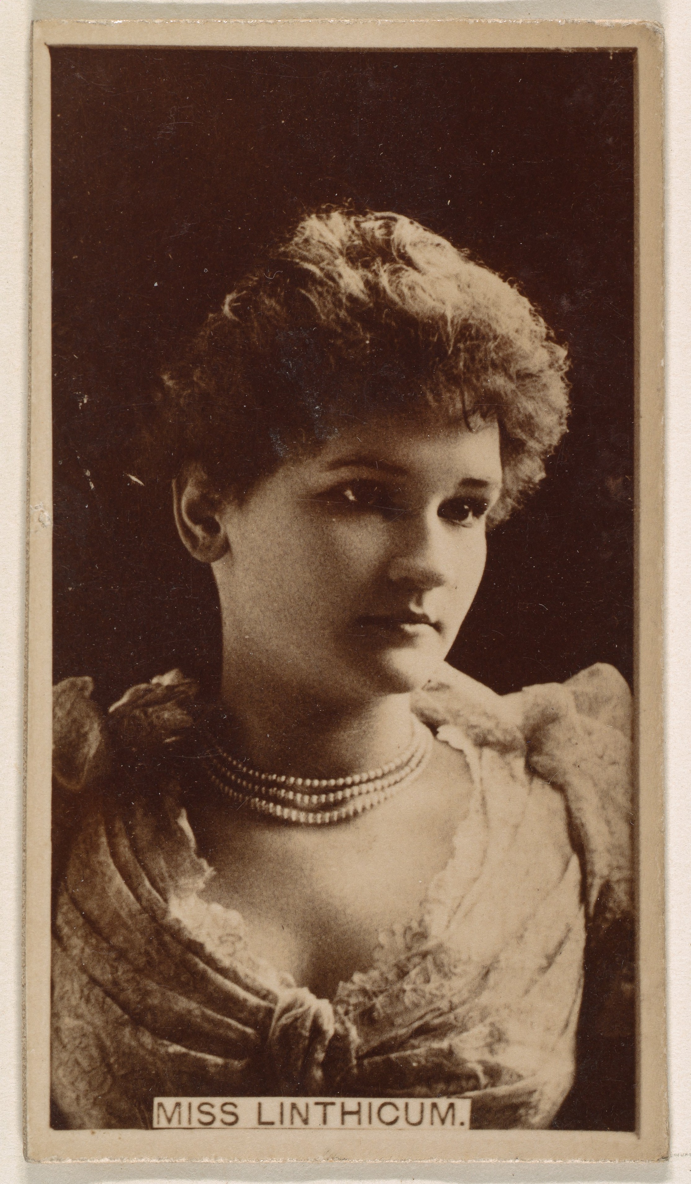 Miss Linthicum, from the Actresses series (N245) issued by Kinney Brothers to promote Sweet Caporal Cigarettes