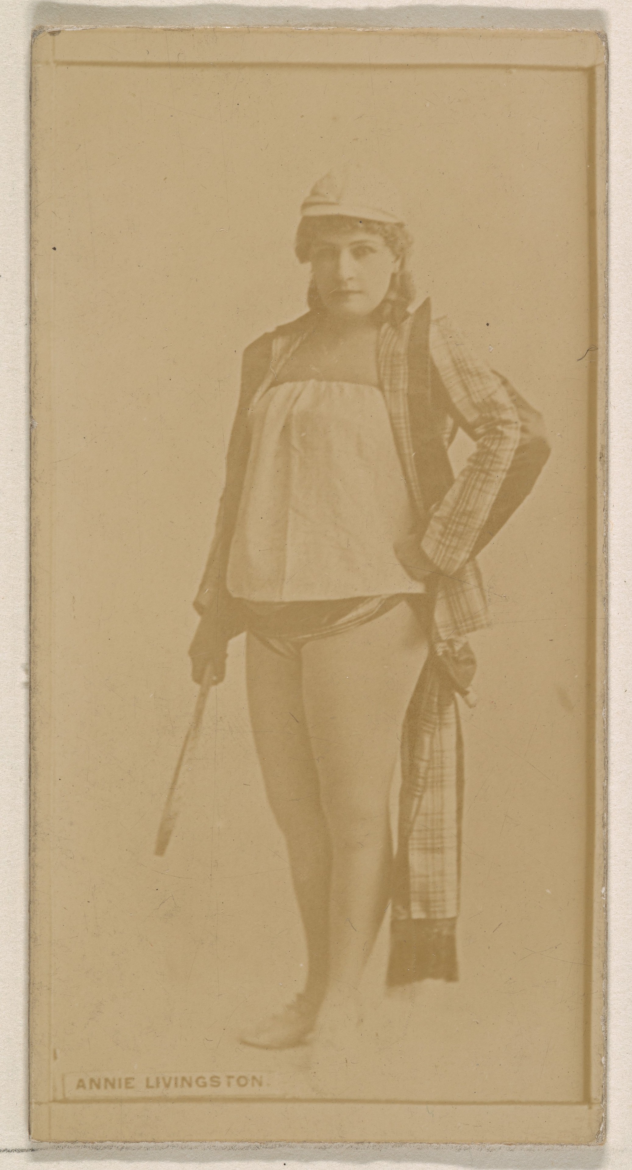 Annie Livingston, from the Actresses series (N245) issued by Kinney Brothers to promote Sweet Caporal Cigarettes