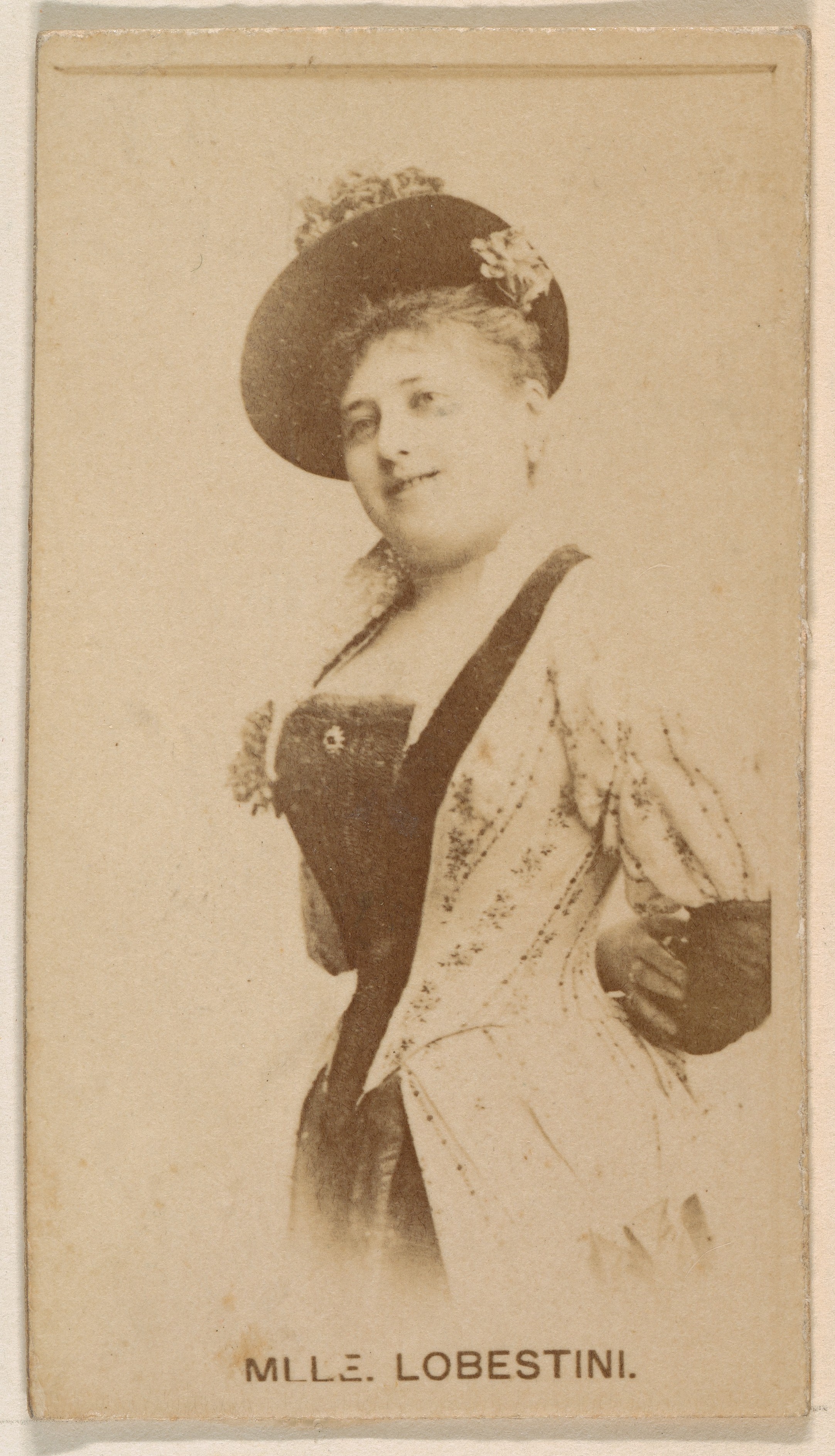 Kinney Brothers Tobacco Company, Mlle. Lobestini, from the Actresses series (N245) issued by Kinney Brothers to promote Sweet Caporal Cigarettes