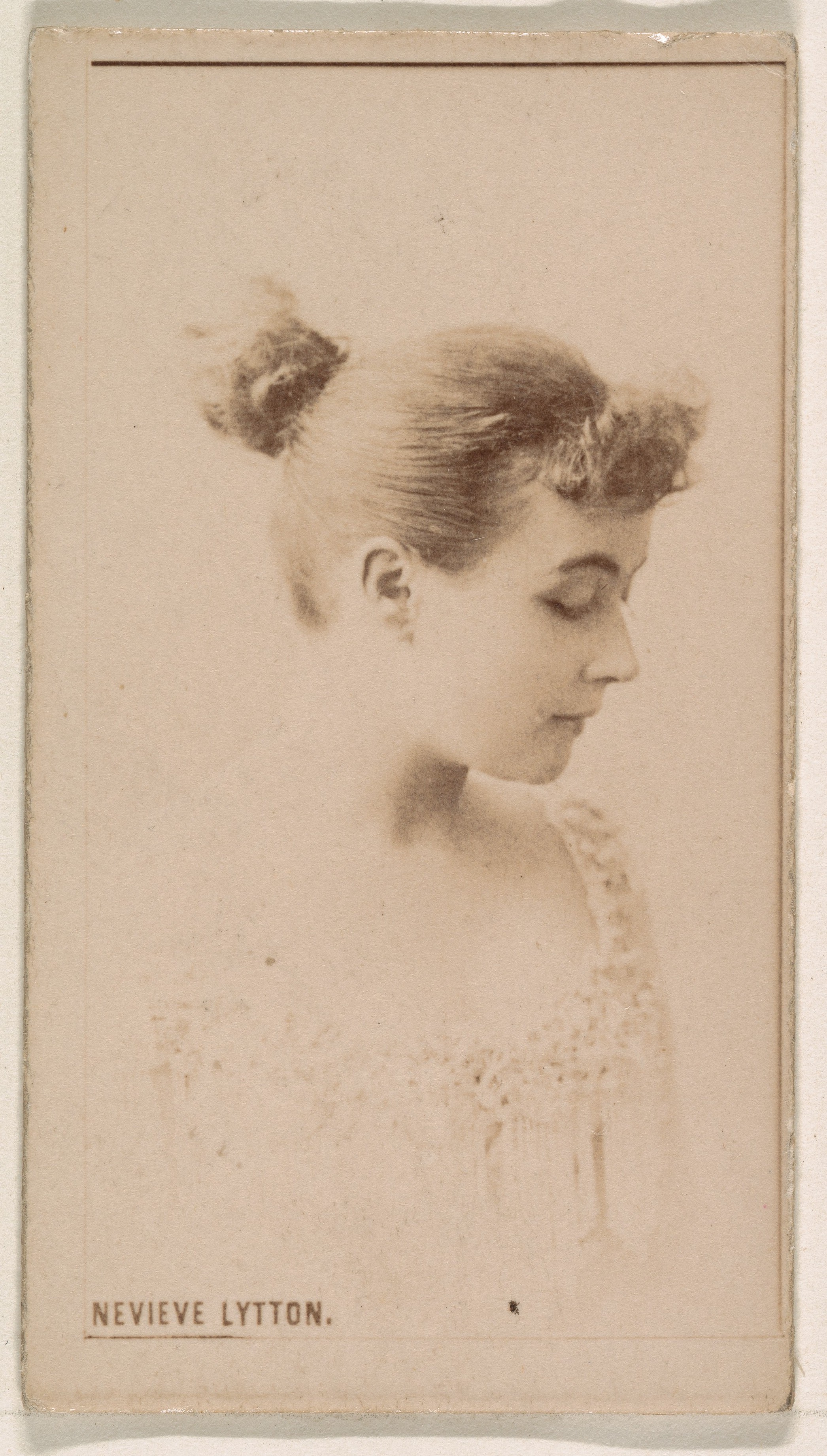 Nevieve Lytton, from the Actresses series (N245) issued by Kinney Brothers to promote Sweet Caporal Cigarettes