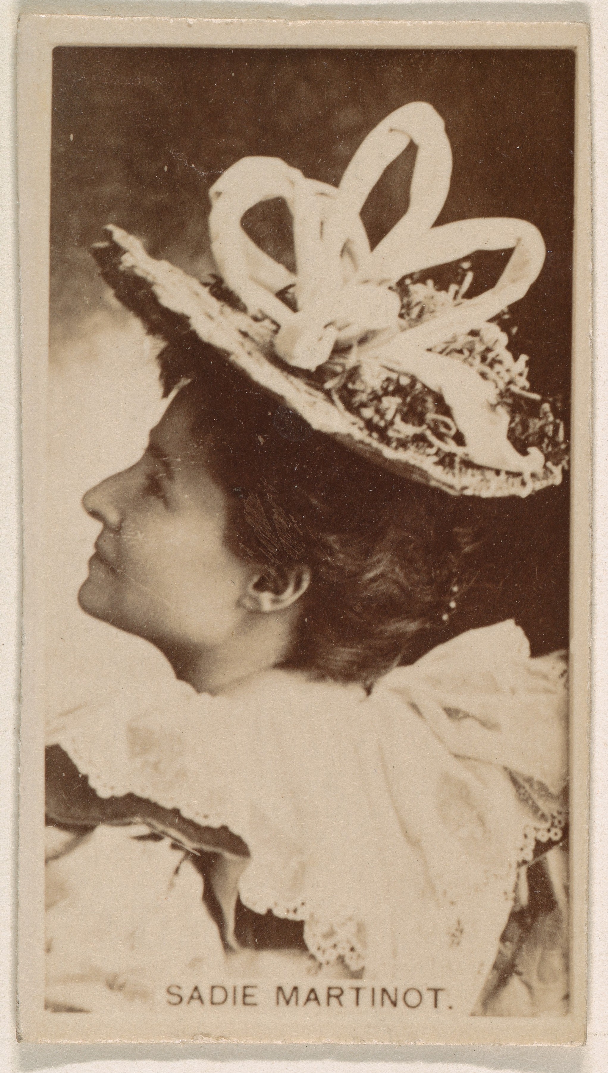 Sadie Martinot, from the Actresses series (N245) issued by Kinney Brothers to promote Sweet Caporal Cigarettes