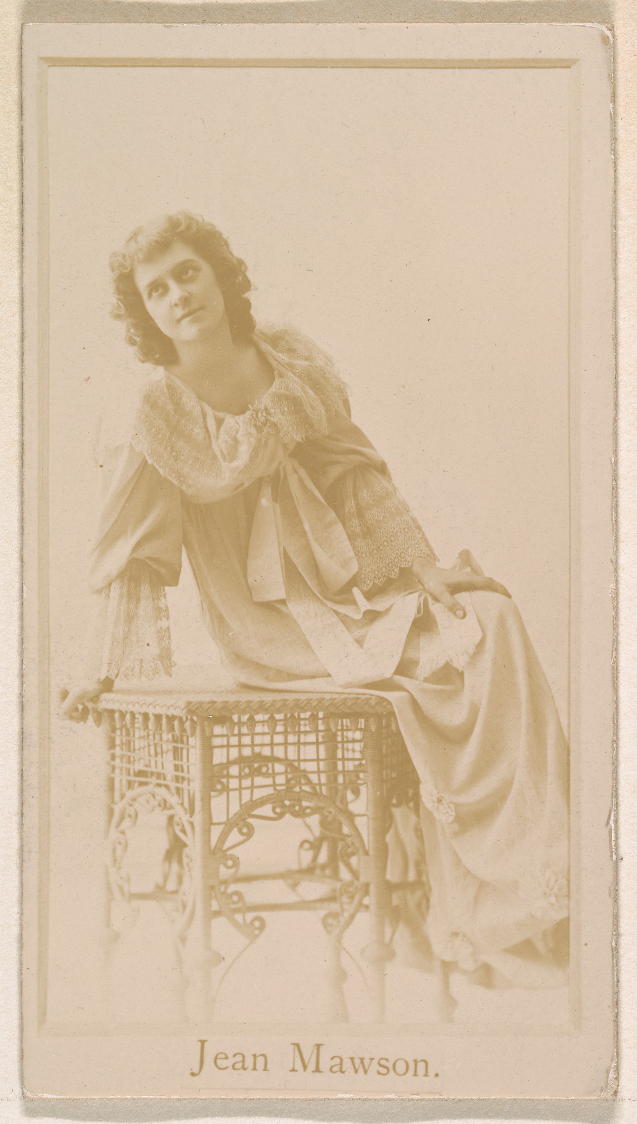 Jean Mawson, from the Actresses series (N245) issued by Kinney Brothers to promote Sweet Caporal Cigarettes
