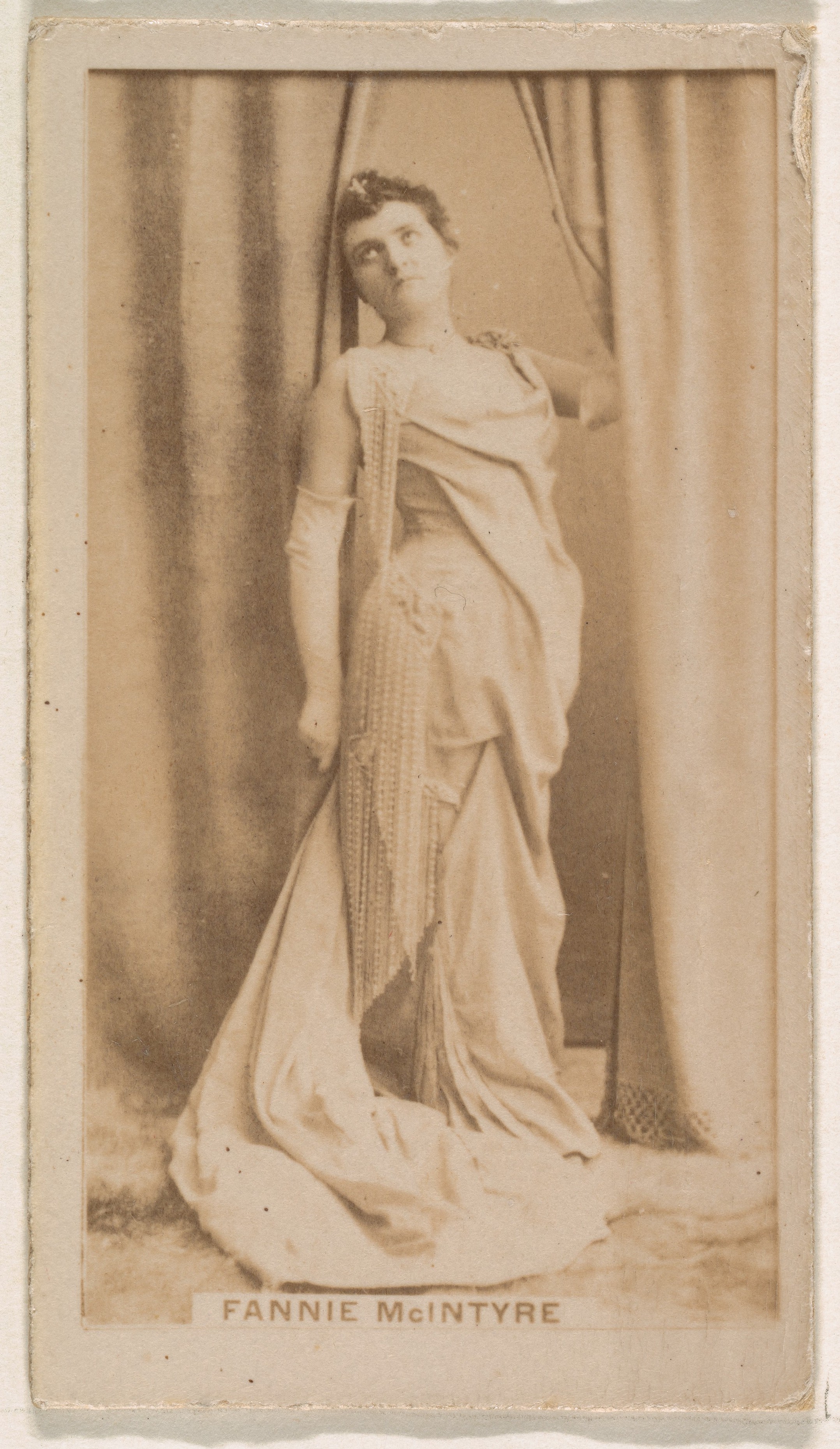 Fannie McIntyre, from the Actresses series (N245) issued by Kinney Brothers to promote Sweet Caporal Cigarettes