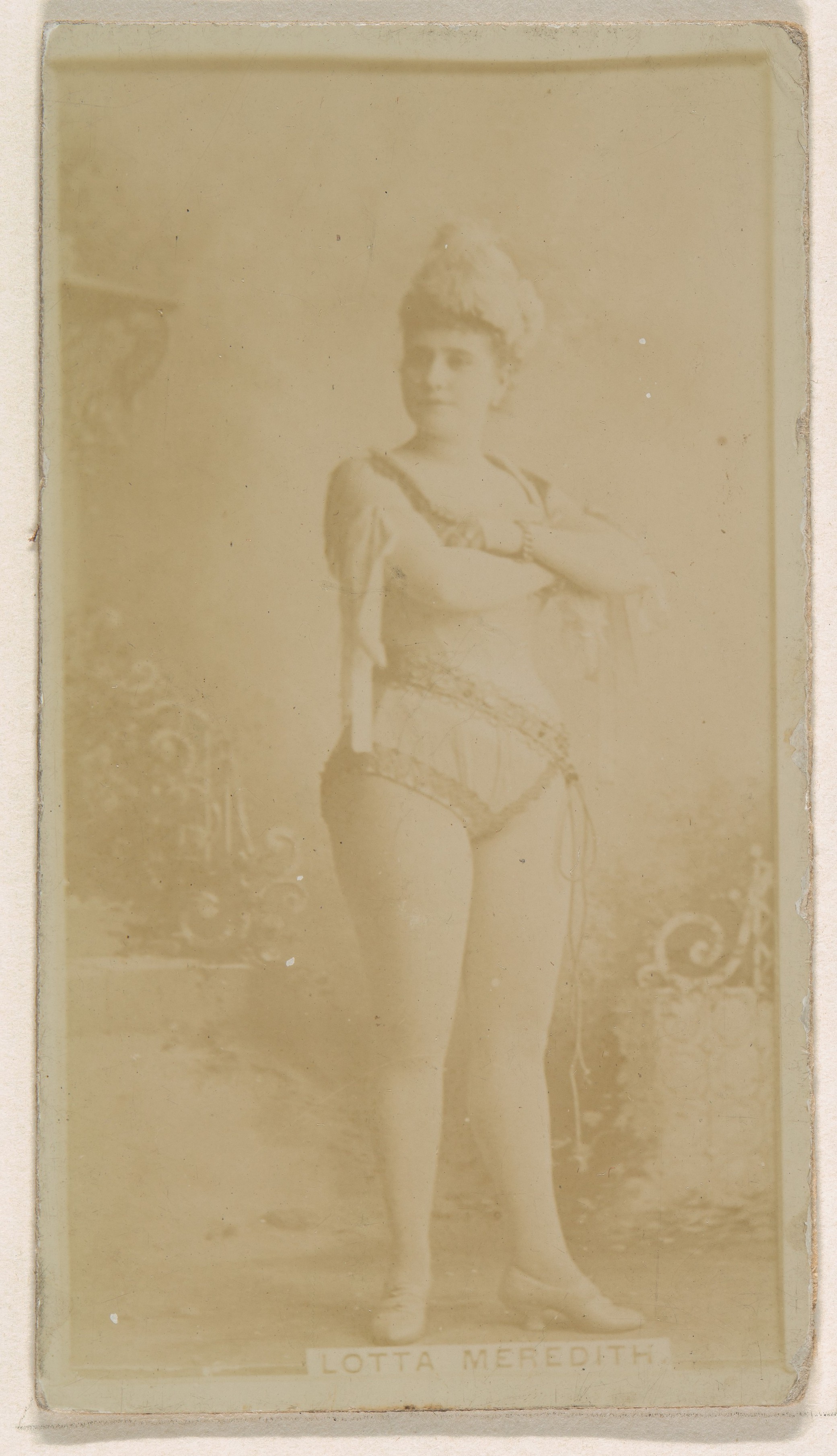 Lotta Meredith, from the Actresses series (N245) issued by Kinney Brothers to promote Sweet Caporal Cigarettes