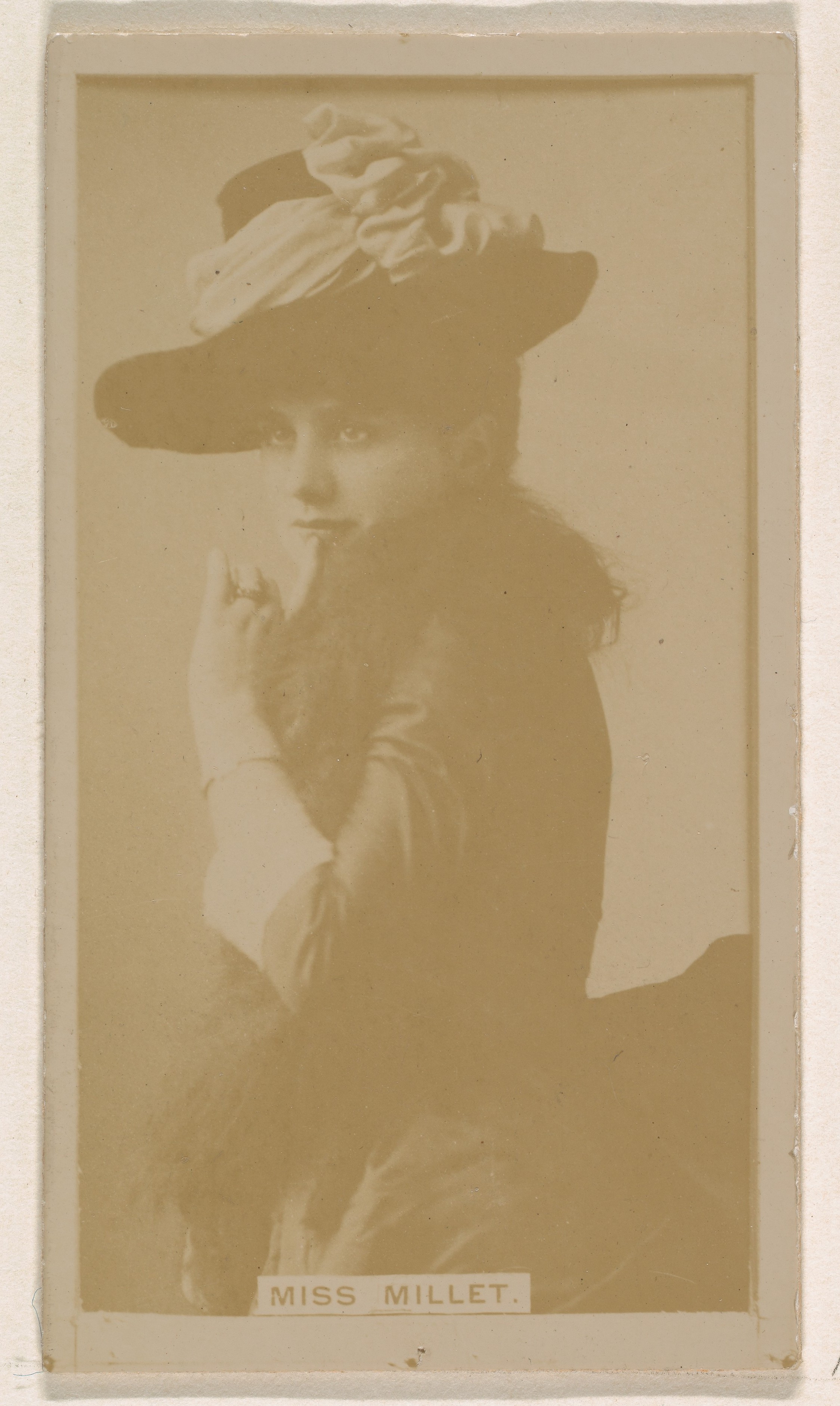 Miss Millet, from the Actresses series (N245) issued by Kinney Brothers to promote Sweet Caporal Cigarettes